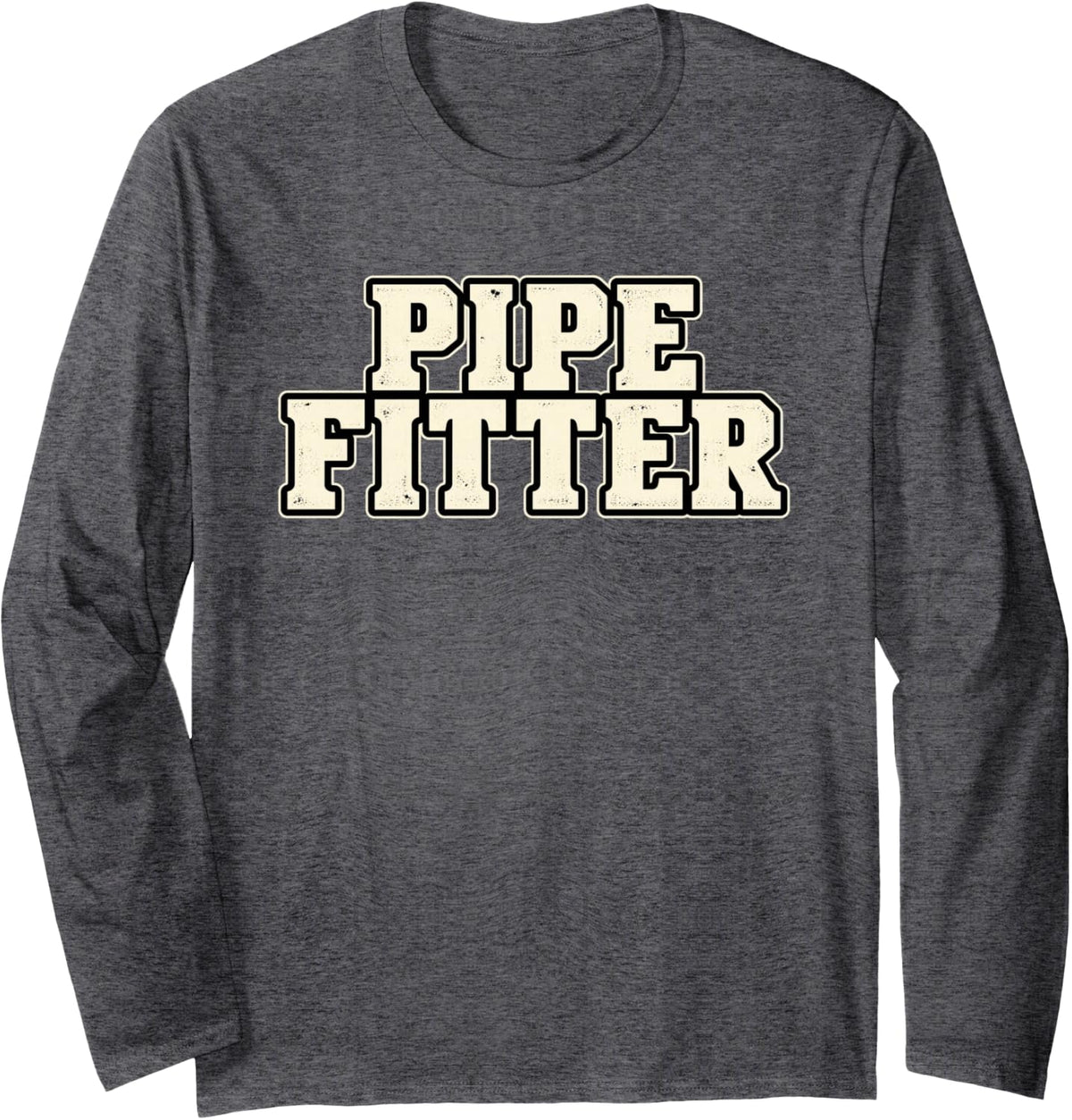 Pipe Fitter Lazy Halloween Costume Long Sleeve T-Shirt - Adult Unisex Dark Heather Grey