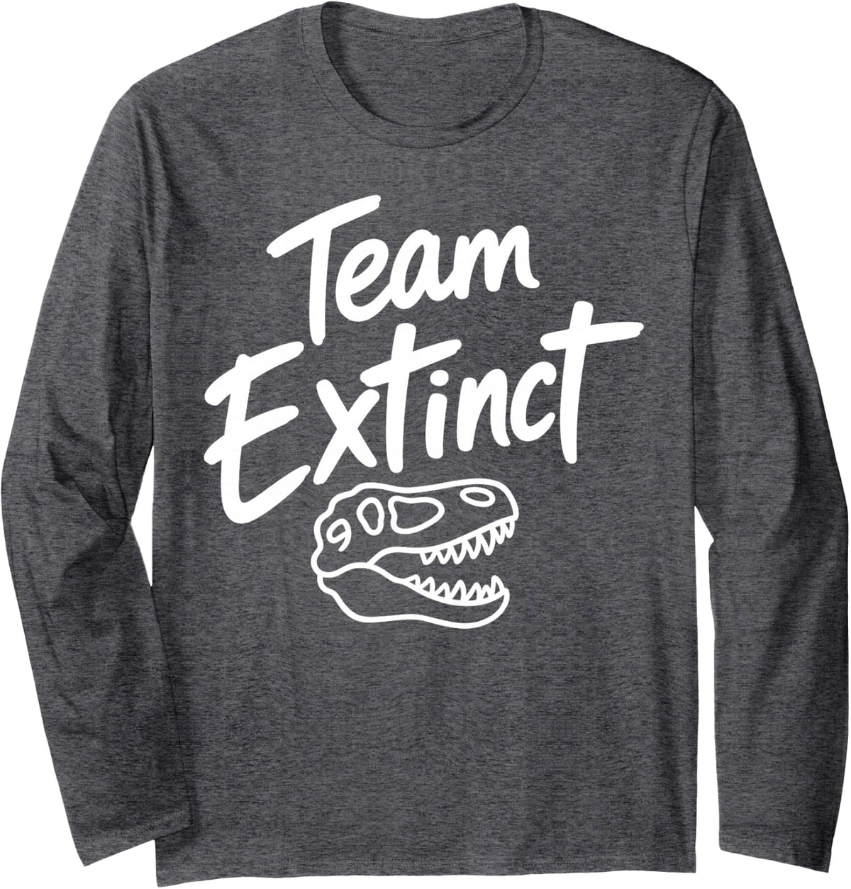 Paleontology Team Dinosaur Paleontologist Long Sleeve T-Shirt - Adult Unisex Dark Heather Grey