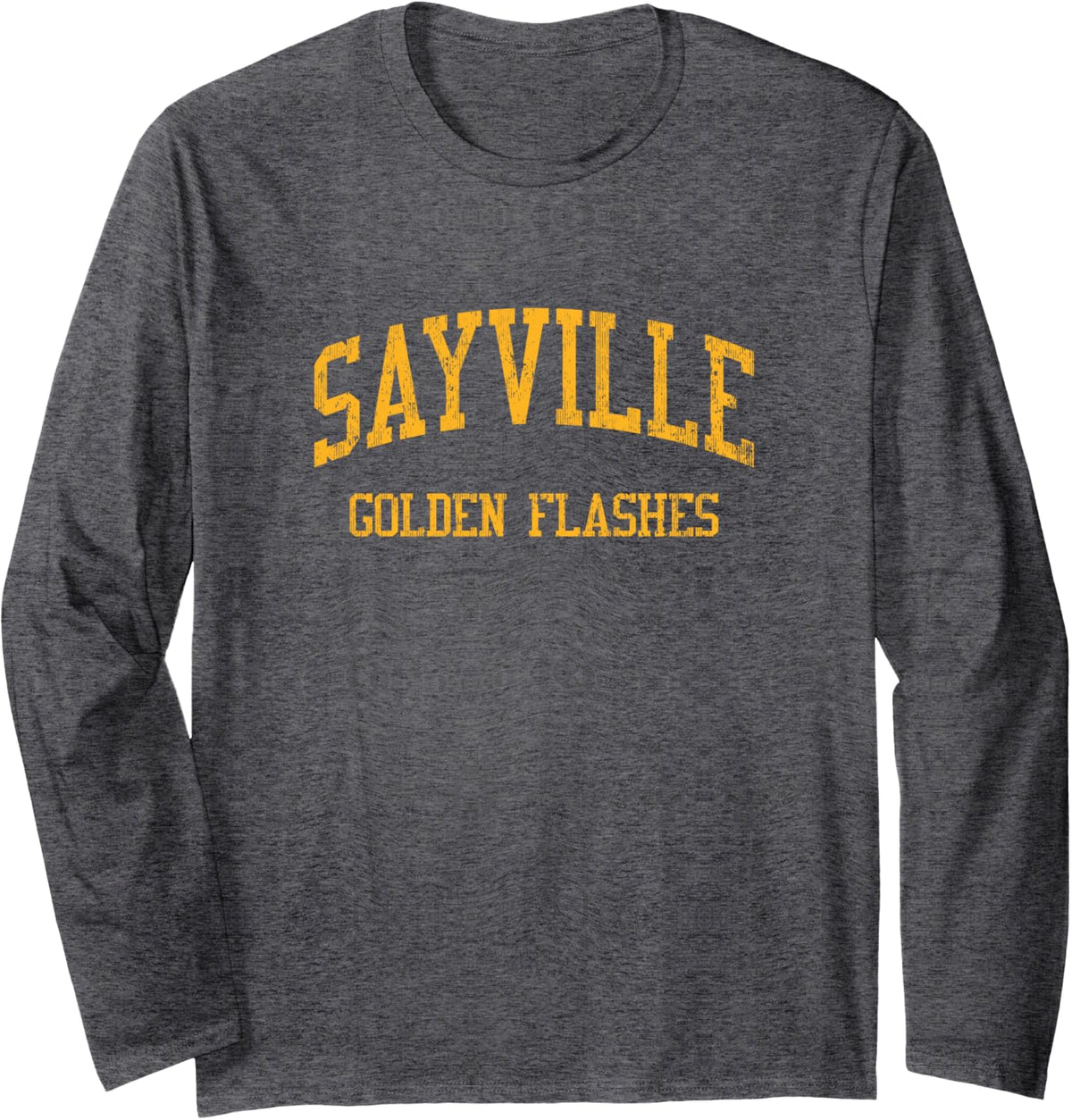 Sayville High School HS West Sayville NY Vintage Sports Long Sleeve T-Shirt - Adult Unisex Dark Heather Grey