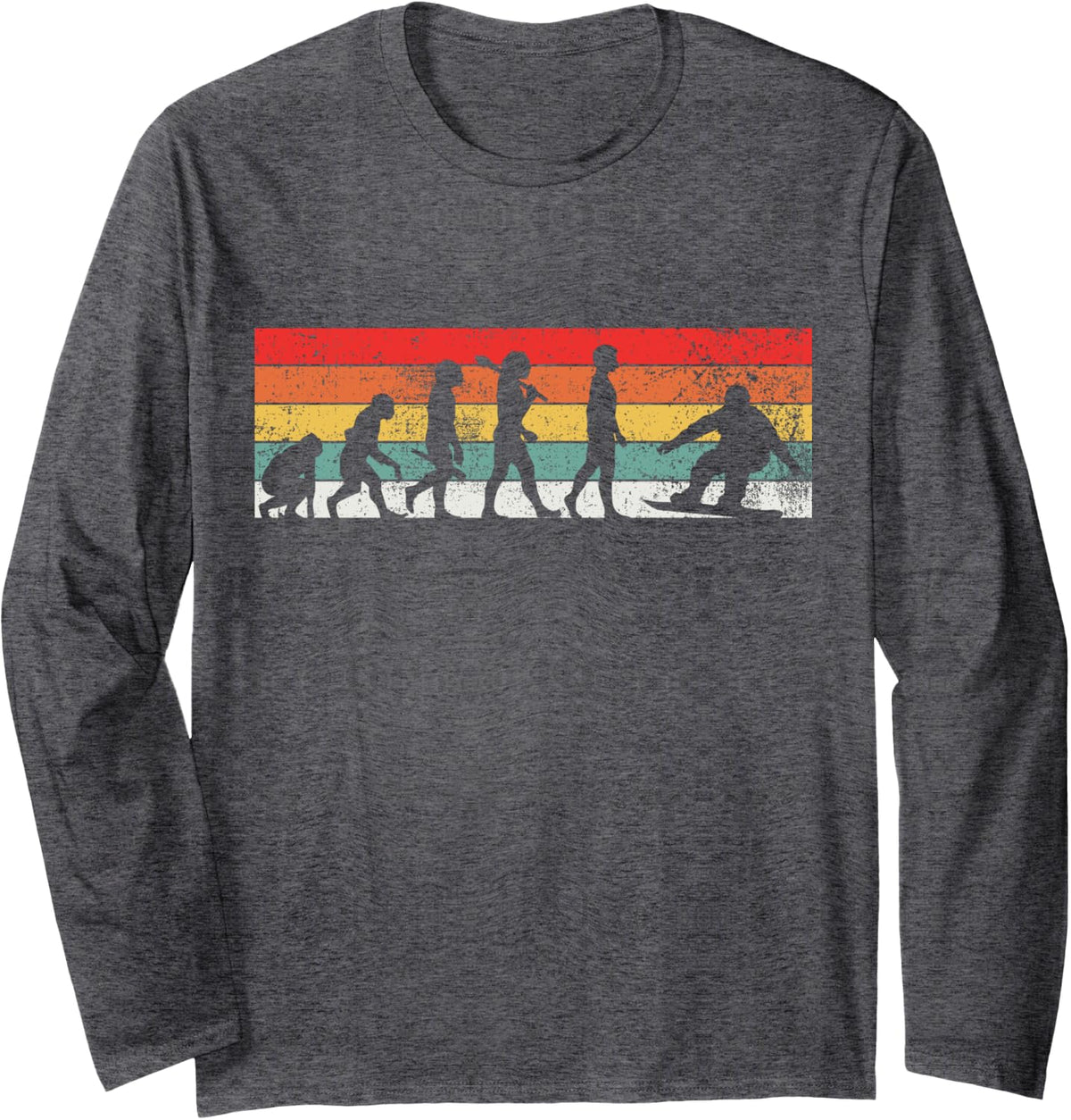 Snowboarding Snowboard Long Sleeve T-Shirt - Adult Unisex Dark Heather Grey