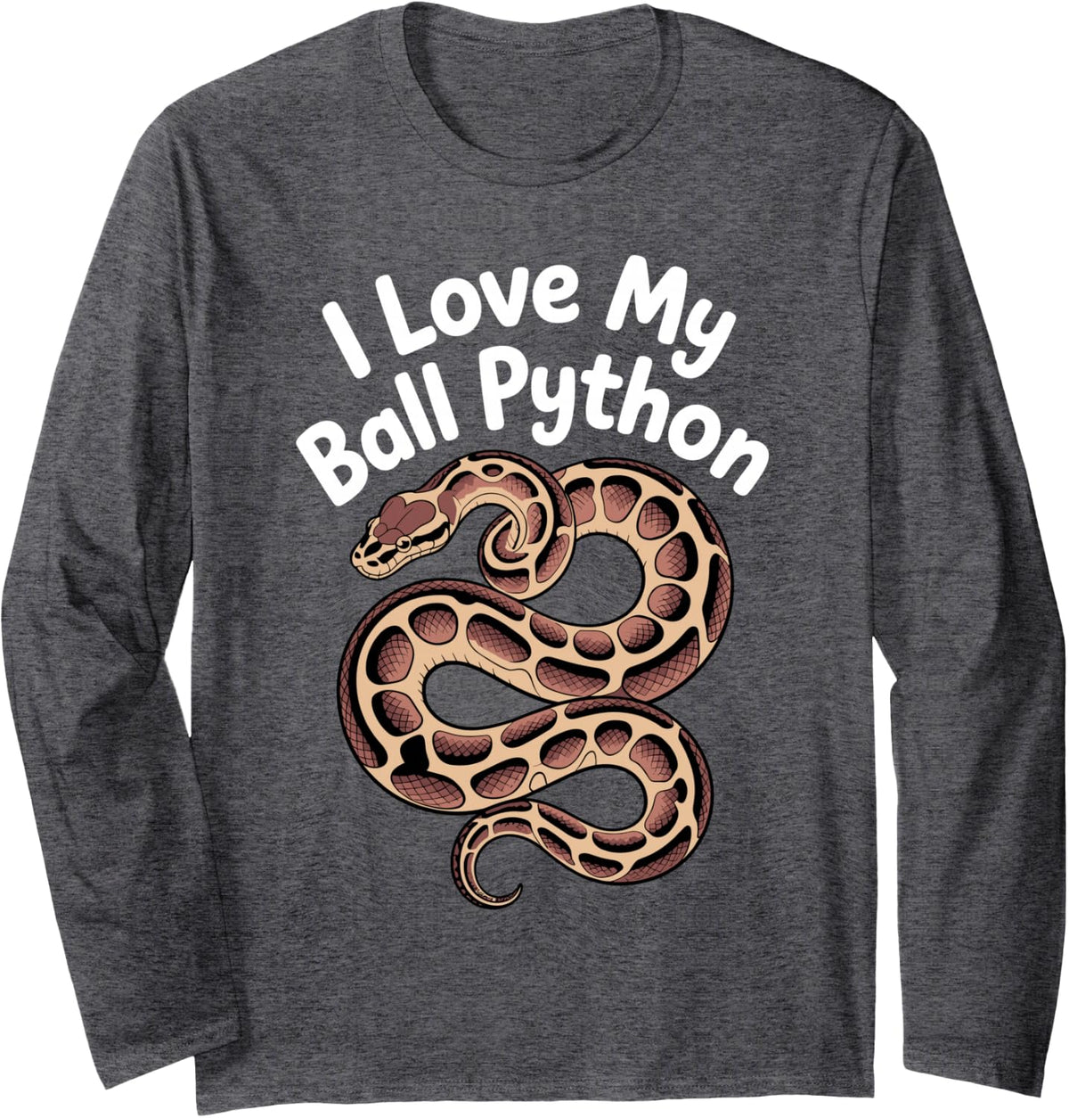 Ball Python Art for Men Women Kids Snake Ball Python Owner Long Sleeve T-Shirt - Adult Unisex Dark Heather Grey