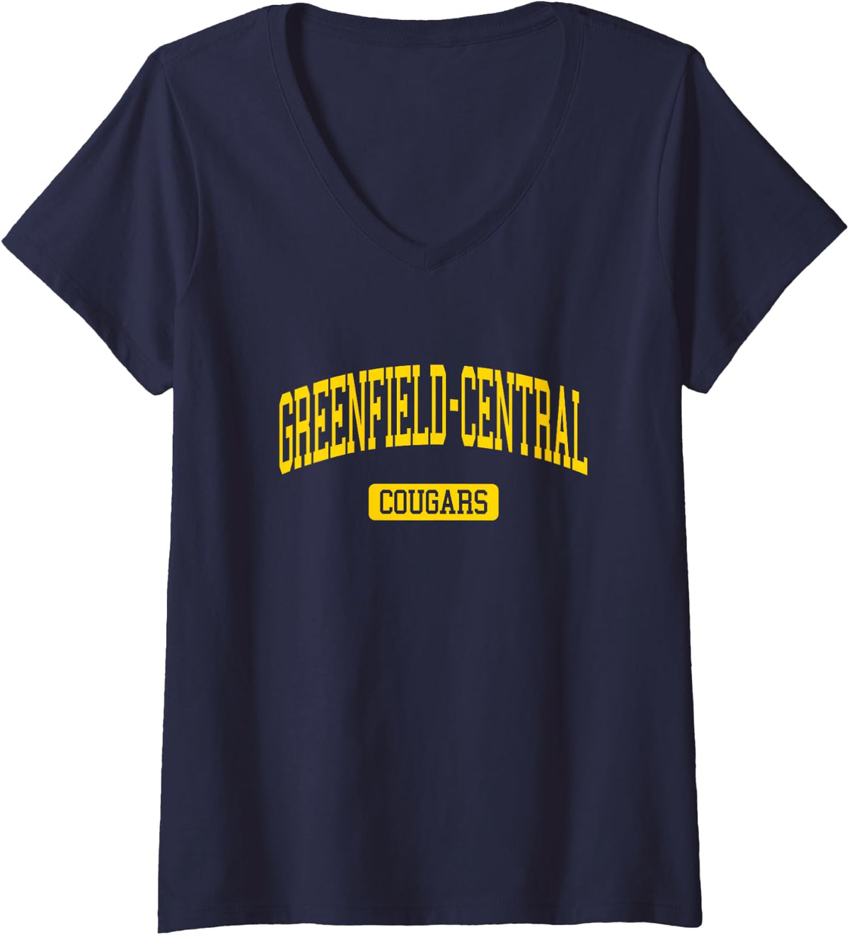Women's Greenfield-Central High School HS Greenfield in Varsity SPOR V-Neck T-Shirt - Navy Blue