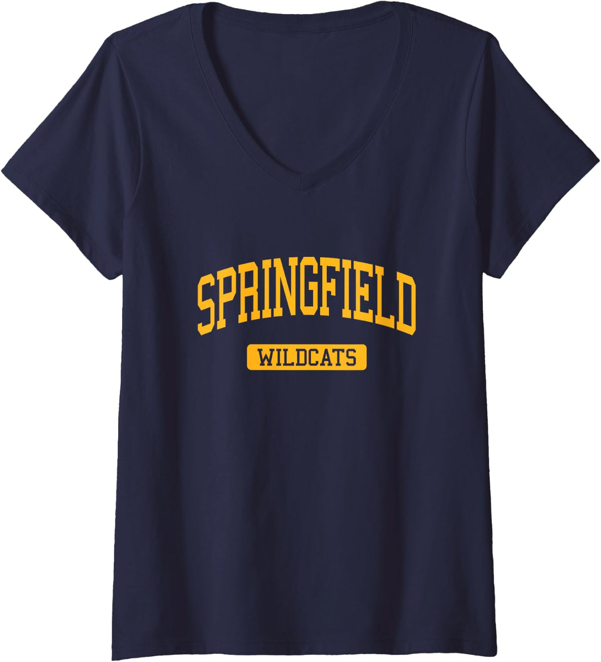 Women's Springfield High School HS Springfield OH Varsity Sports V-Neck T-Shirt - Navy Blue