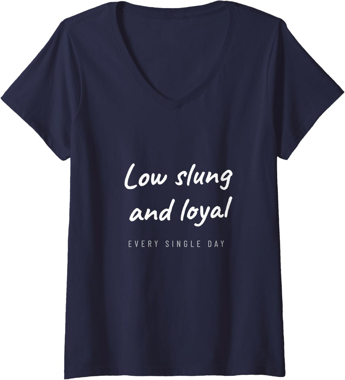 Women's Basset Hound Dog Ears Basset Mom Basset Dad Hound Dog V-Neck T-Shirt - Navy Blue
