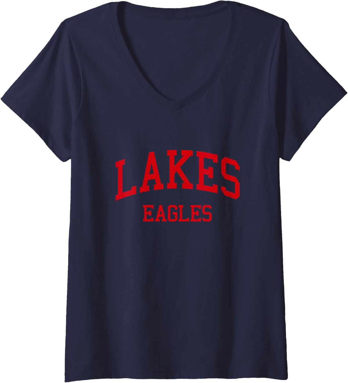 Women's Lakes High School HS Lake Villa IL Retro Sports V-Neck T-Shirt - Navy Blue