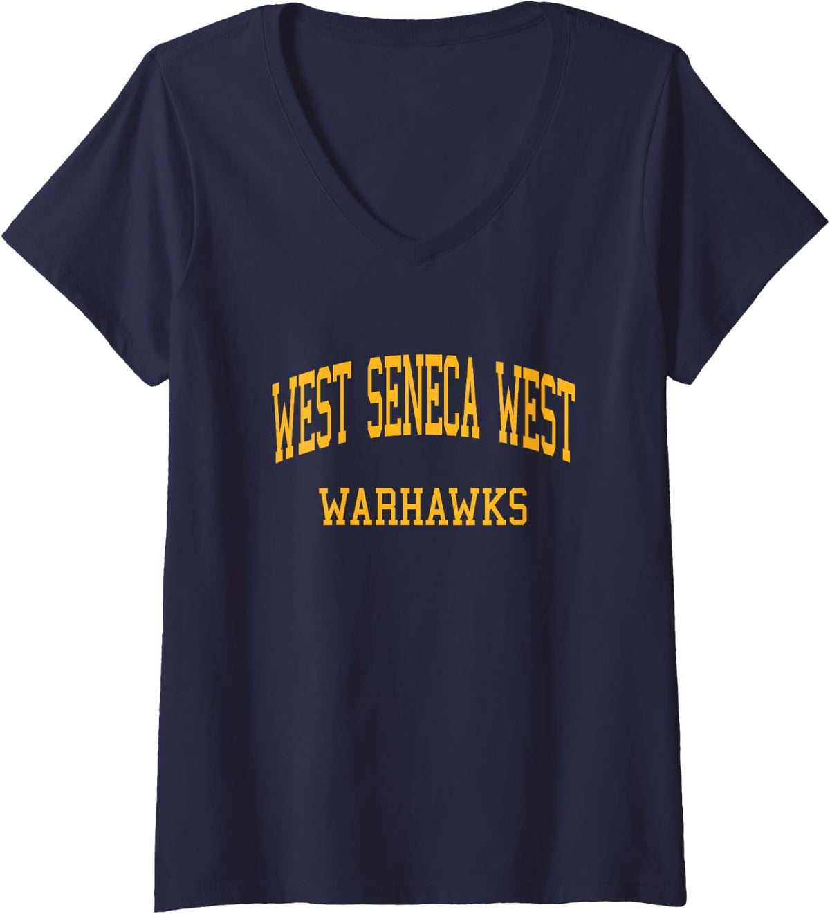 Women's West Seneca West High School HS West Seneca NY Retro Sports V-Neck T-Shirt - Navy Blue