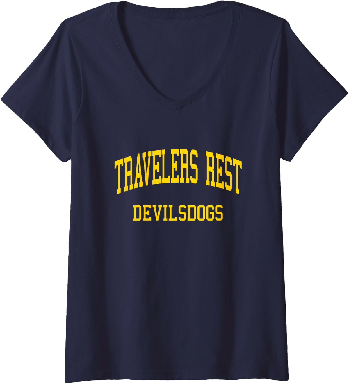 Women's Travelers Rest High School HS Travelers Rest SC Retro Sports V-Neck T-Shirt - Navy Blue