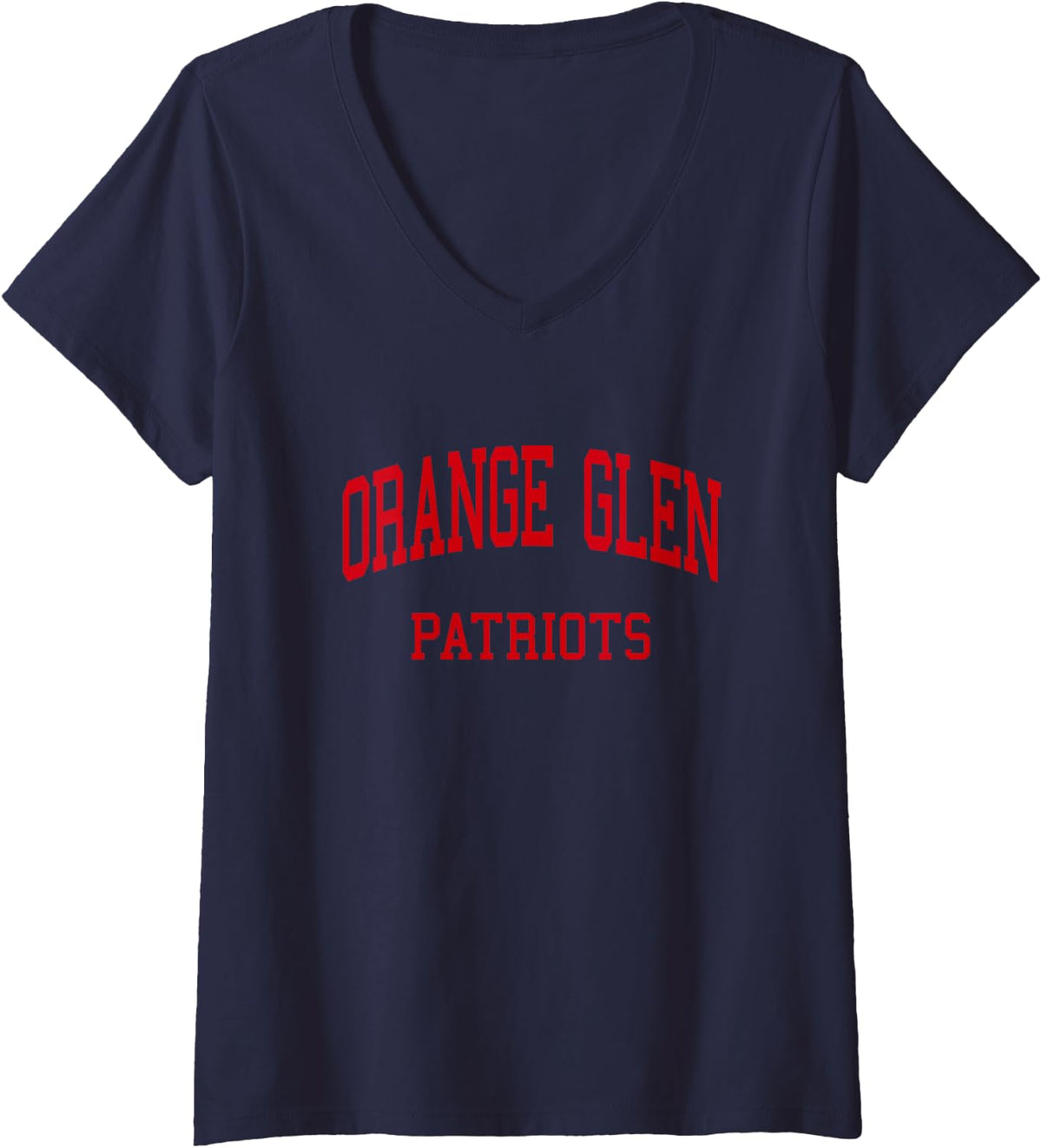 Women's Orange Glen High School HS Escondido CA Retro Sports V-Neck T-Shirt - Navy Blue