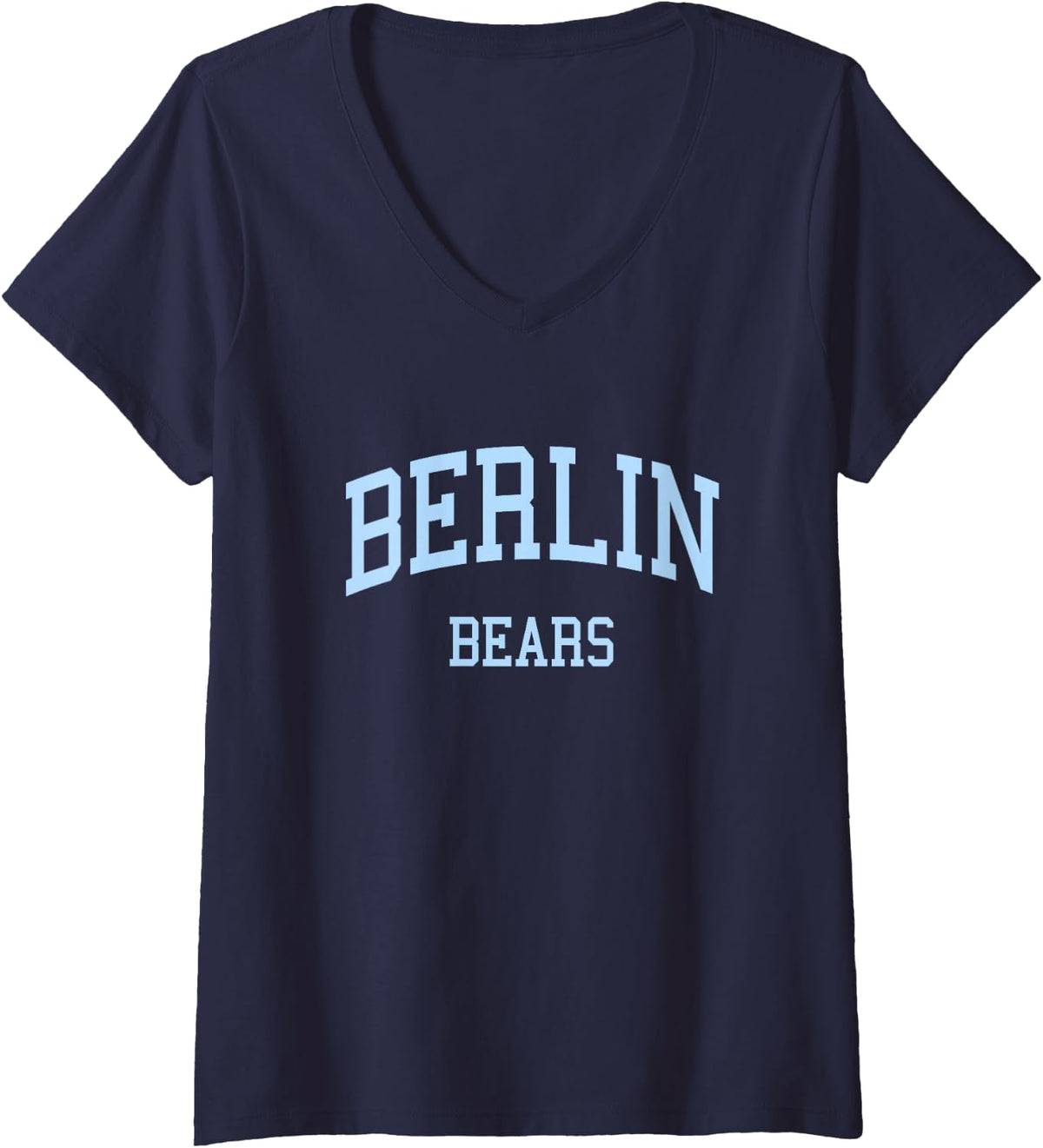 Women's Olentangy Berlin High School HS Delaware OH Retro Sports V-Neck T-Shirt - Navy Blue