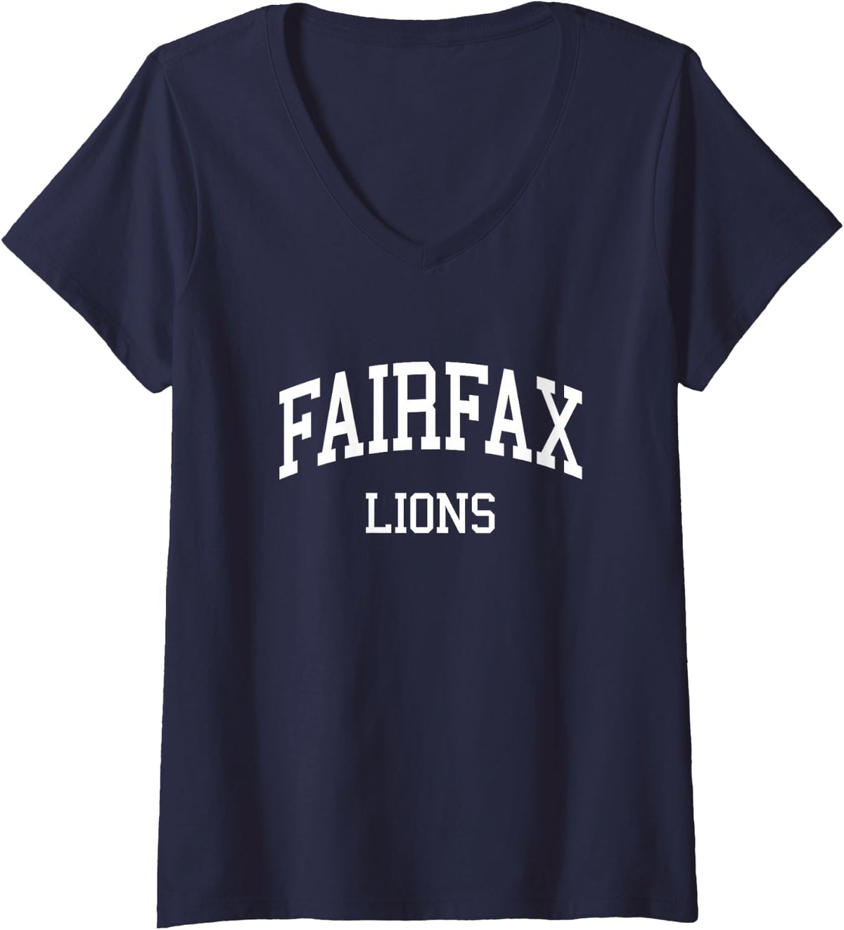 Women's Fairfax High School HS Fairfax VA Retro Sports V-Neck T-Shirt - Navy Blue