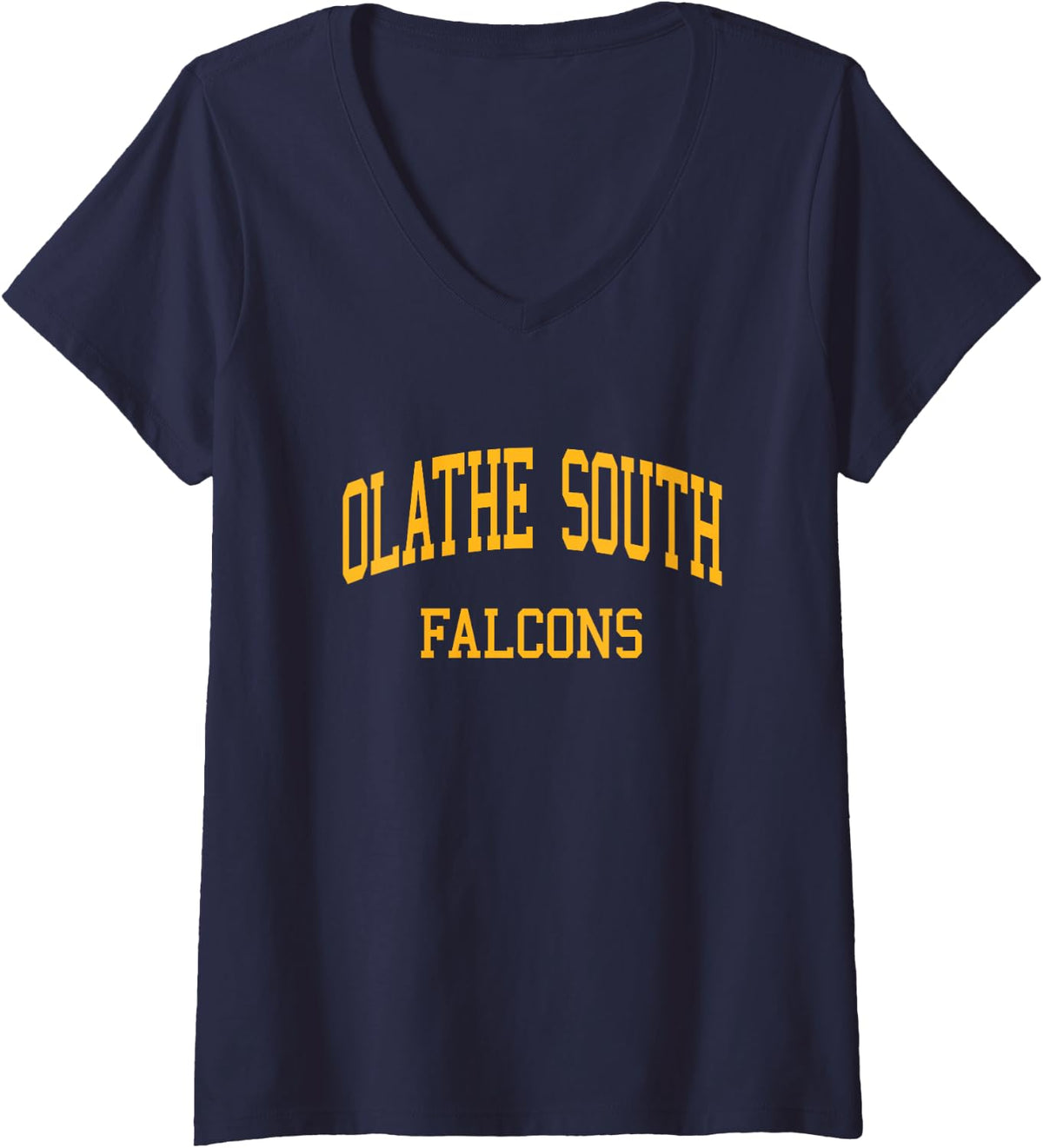 Women's Olathe South High School HS Olathe KS Retro Sports V-Neck T-Shirt - Navy Blue