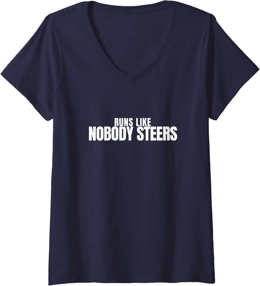 Women's Bull Terrier English Bull Terrier Dog Dad Dog Mom V-Neck T-Shirt - Navy Blue