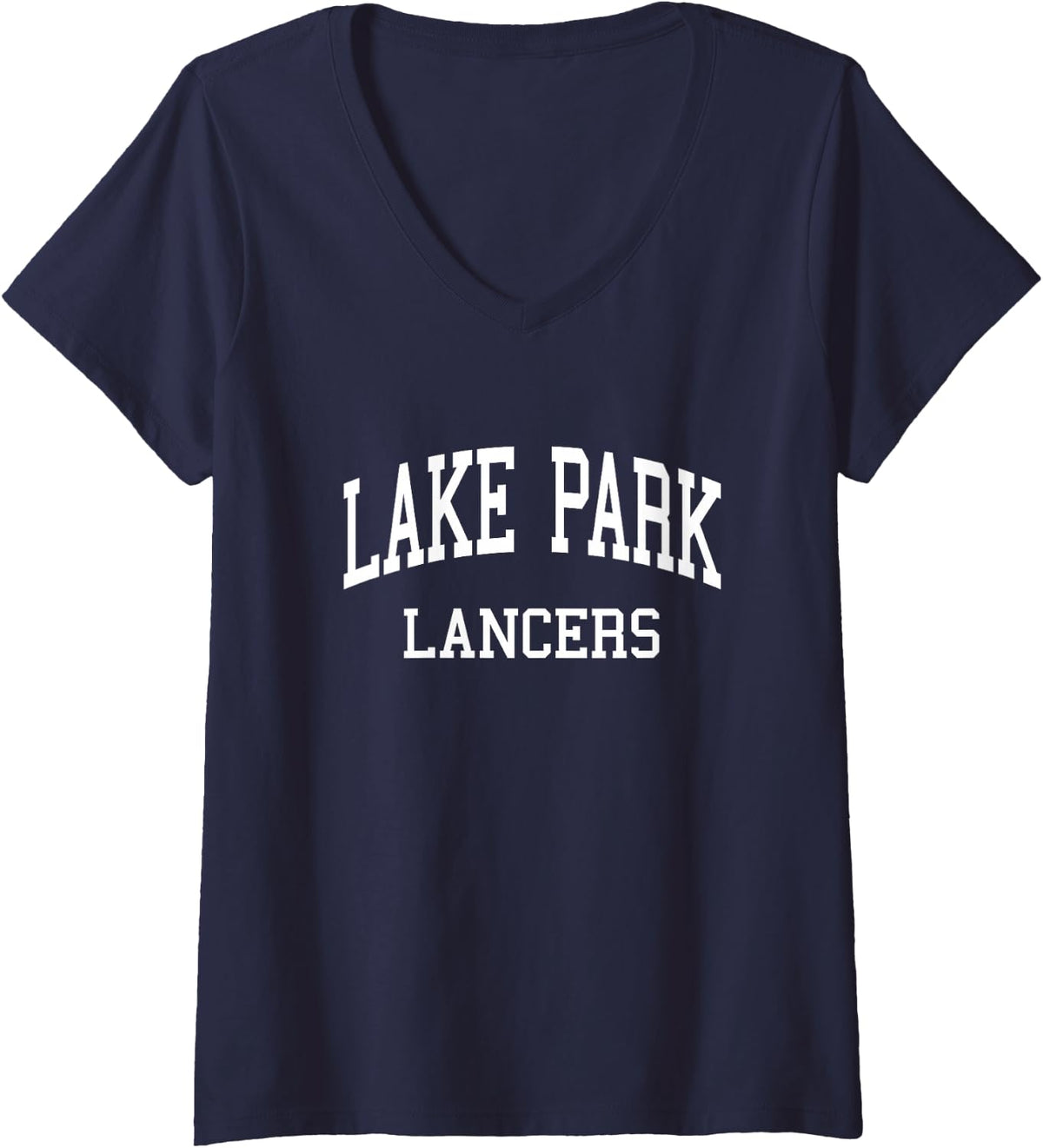 Women's Lake Park High School HS Roselle IL Retro Sports V-Neck T-Shirt - Navy Blue