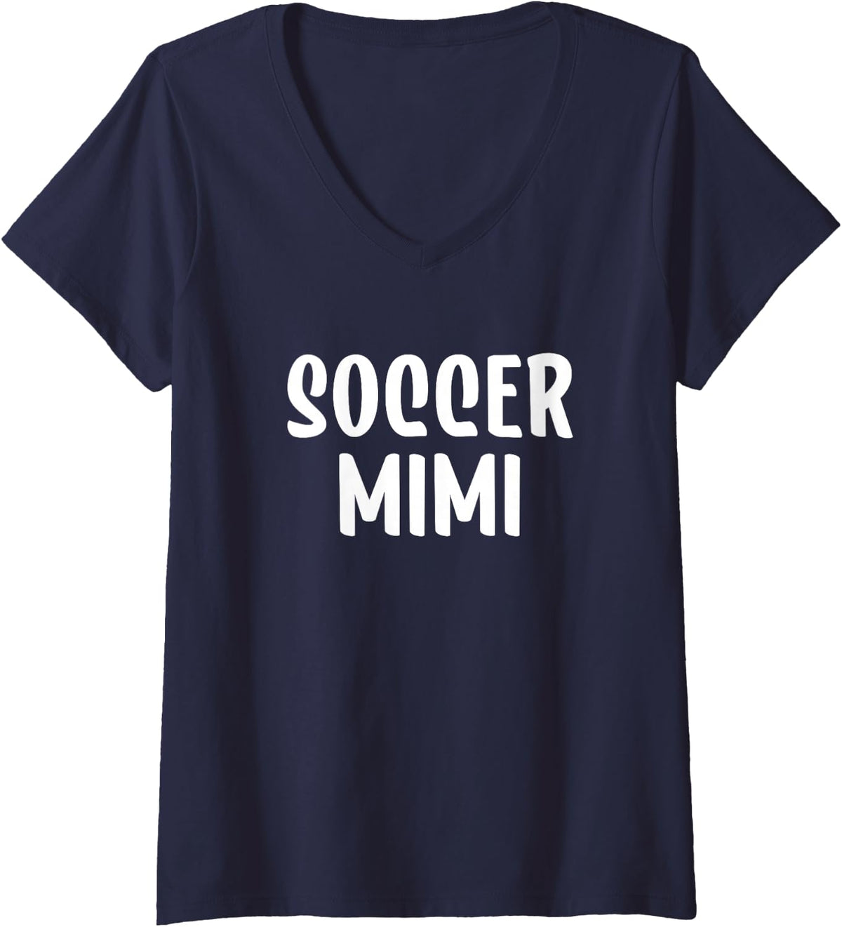 Women's Soccer Mimi Grandma V-Neck T-Shirt - Navy Blue