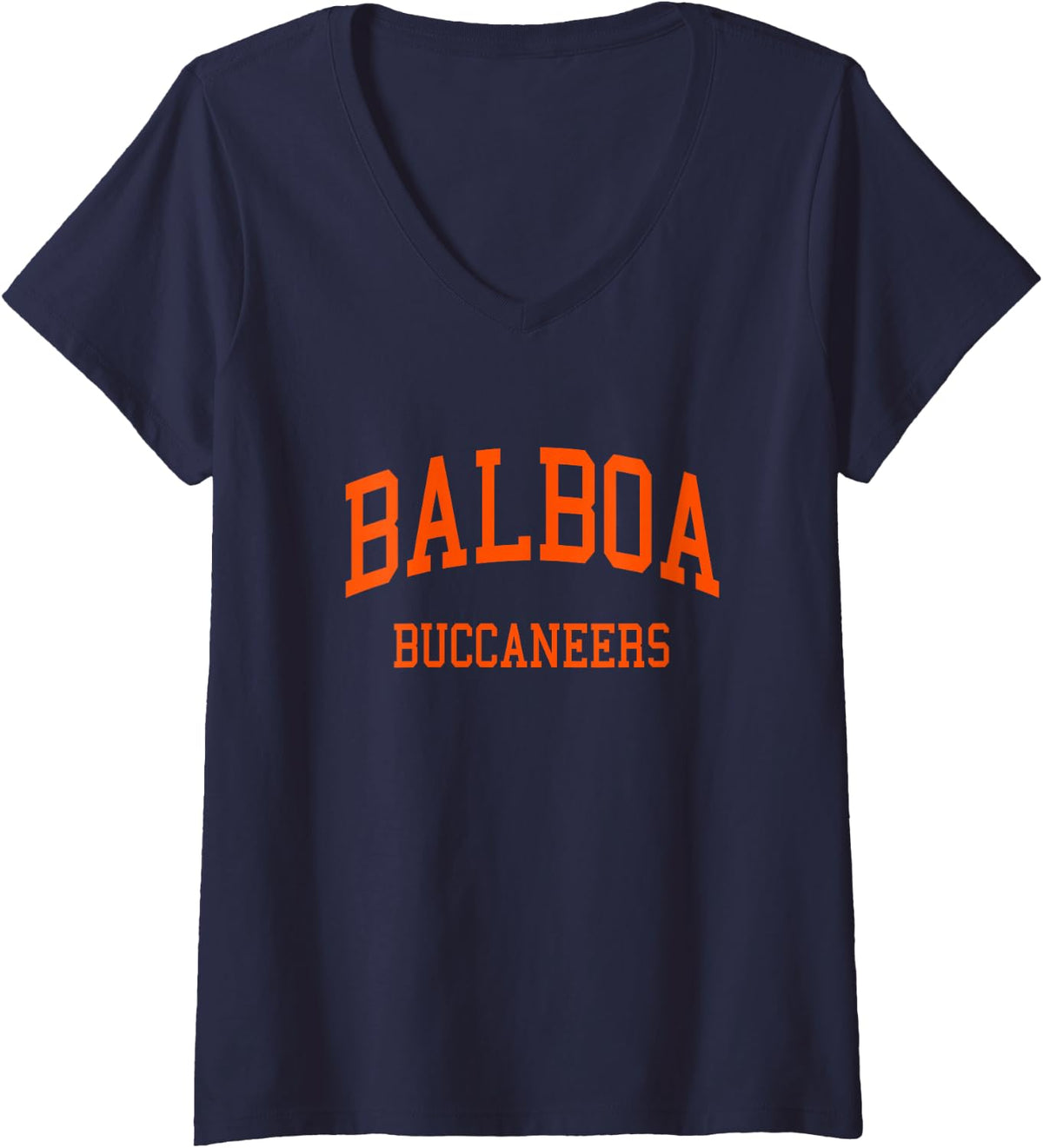 Women's Balboa High School HS San Francisco CA Retro Sports V-Neck T-Shirt - Navy Blue