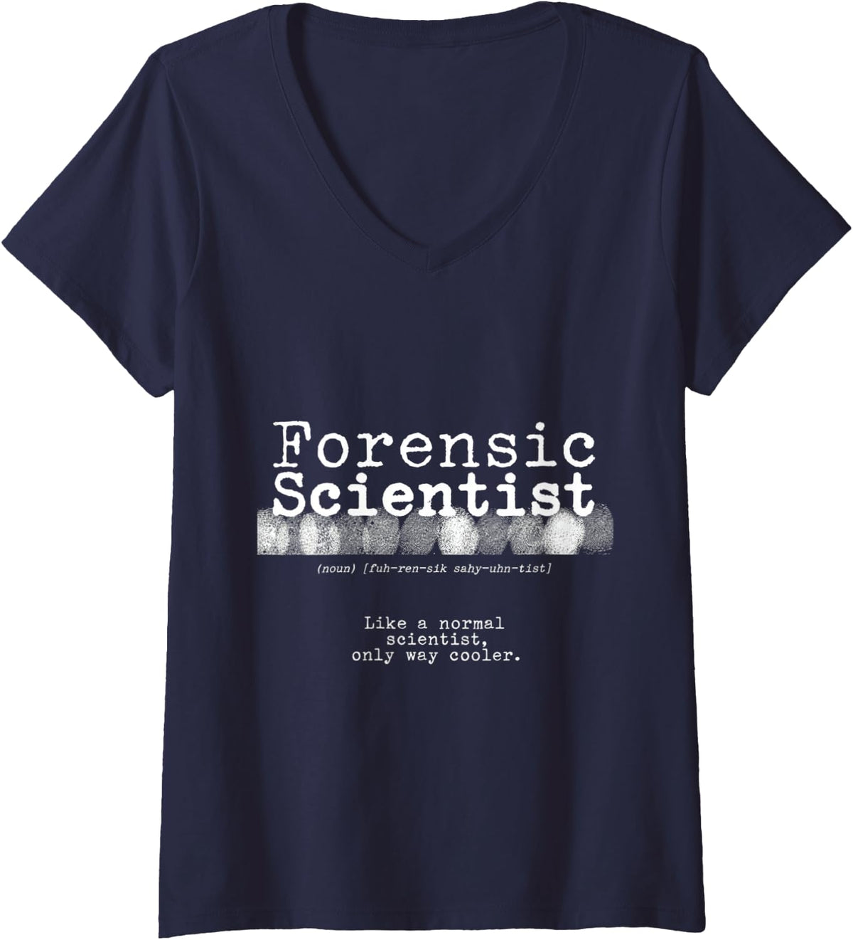 Women's Forensic Science Microscopy Crime Lab V-Neck T-Shirt - Navy Blue