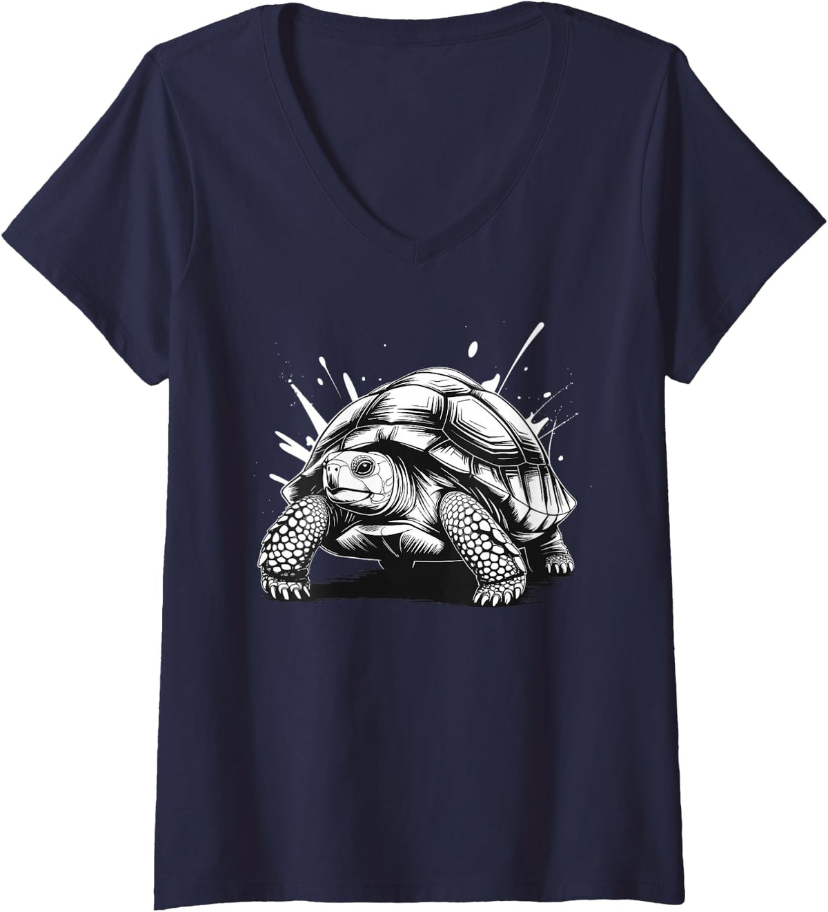 Women's Tortoise Design for Men Women Kids Tortoise Outfit V-Neck T-Shirt - Navy Blue