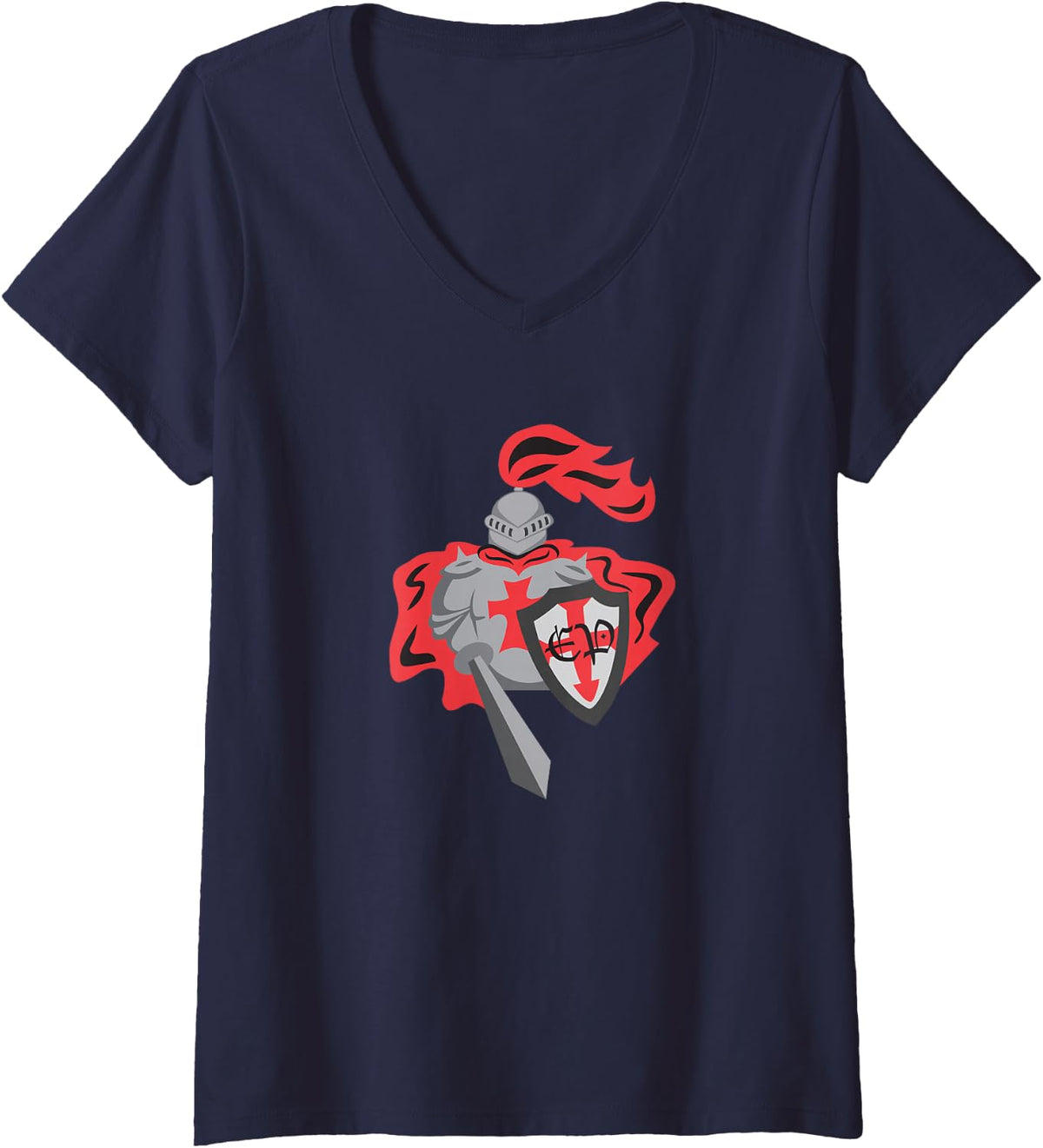 Women's Memorial Crusaders V-Neck T-Shirt - Navy Blue