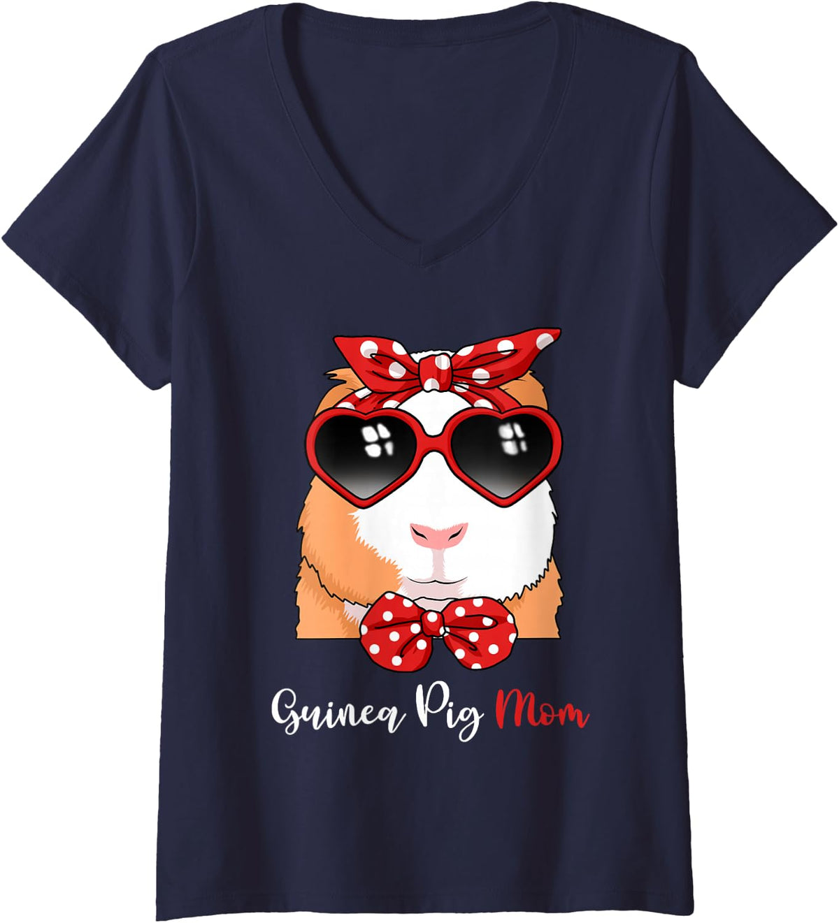 Womens Guinea Pig Shirt Girls Guinea Pig Gifts Women Guinea Pig V-Neck T-Shirt - Navy Blue