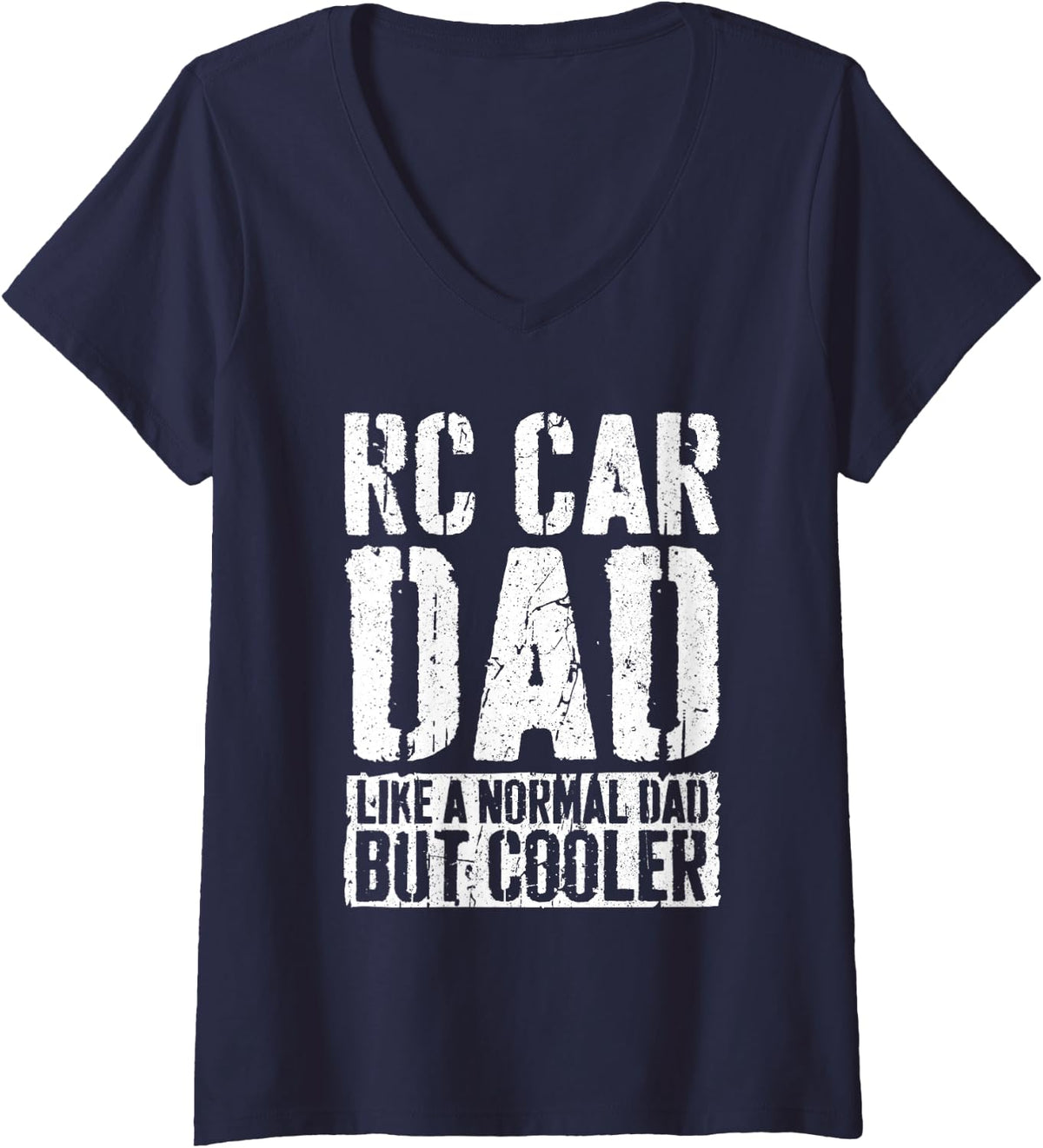 Women's RC Car Dad Shirt Men Fathers Day RC Car Dad V-Neck T-Shirt - Navy Blue