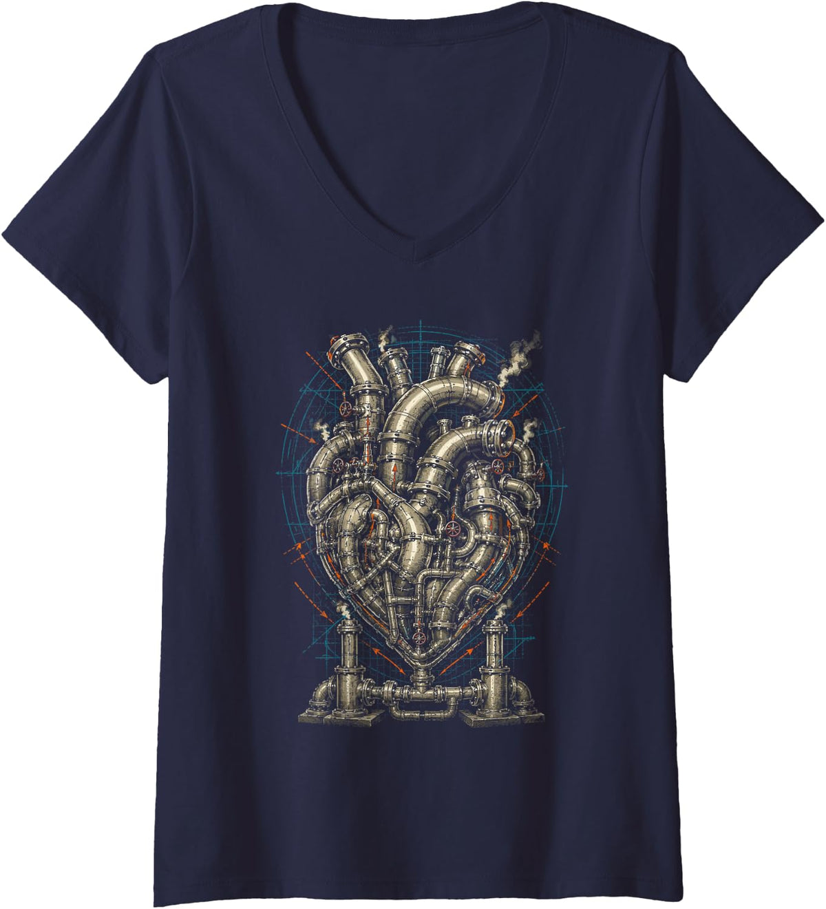 Women's Pipefitter Plumper V-Neck T-Shirt - Navy Blue