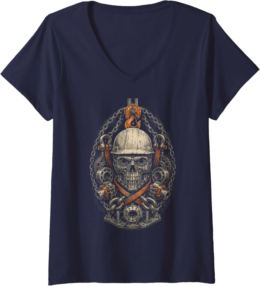 Women's Millwright V-Neck T-Shirt - Navy Blue
