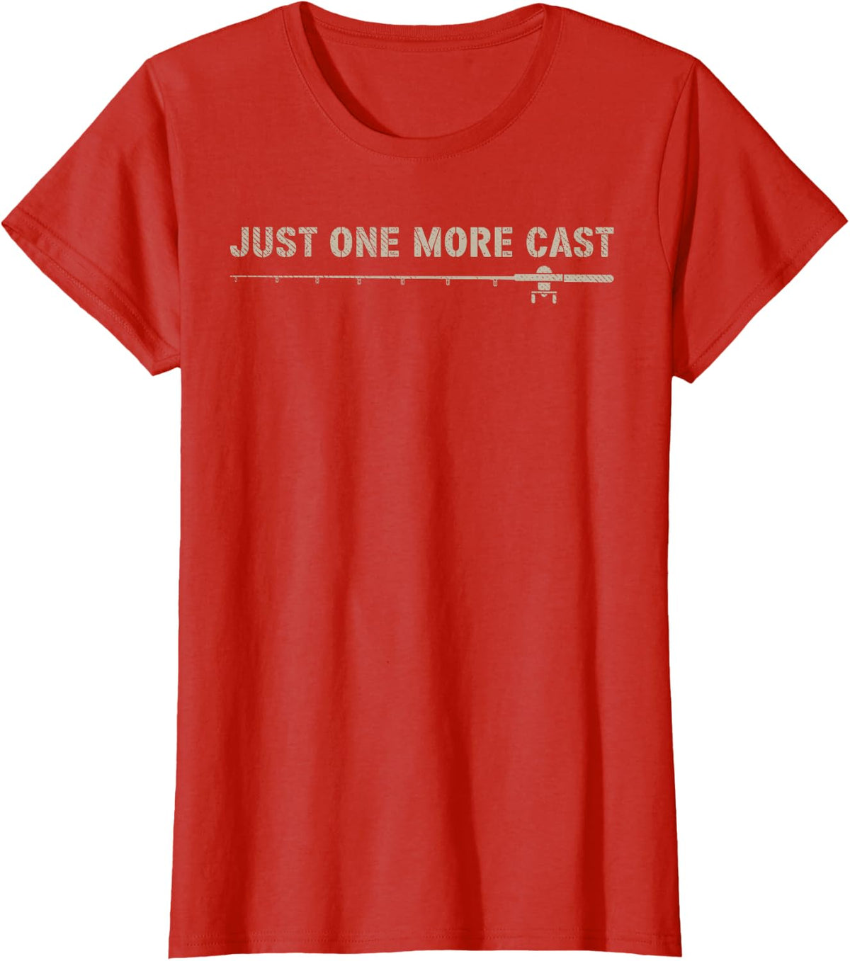 Just One More Cast I Promise Fishing Humor Fisherman Angler T-Shirt - Red