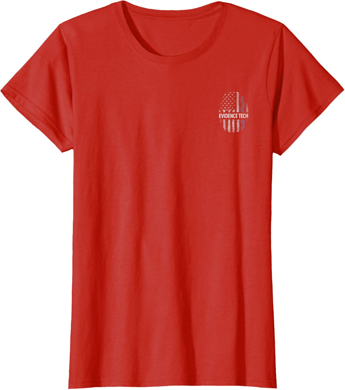 Evidence Tech Patriotic DNA USA Flag Pocket Design T-Shirt - Red