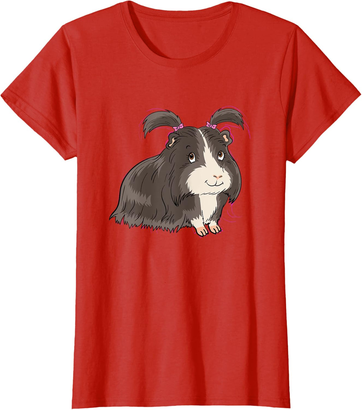Guinea Pigs Loop Long Hair Pigs for Guinea PIg Lovers T-Shirt - Red