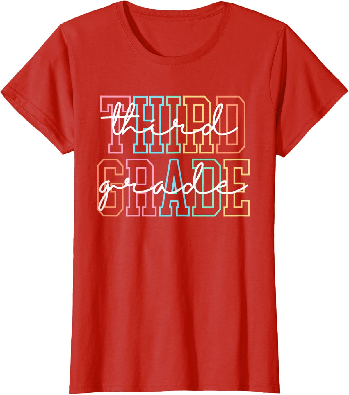 Third Grade Shirt Girls First Day of 3rd Grade Tee Back to School T-Shirt for Students Teachers Women - Red