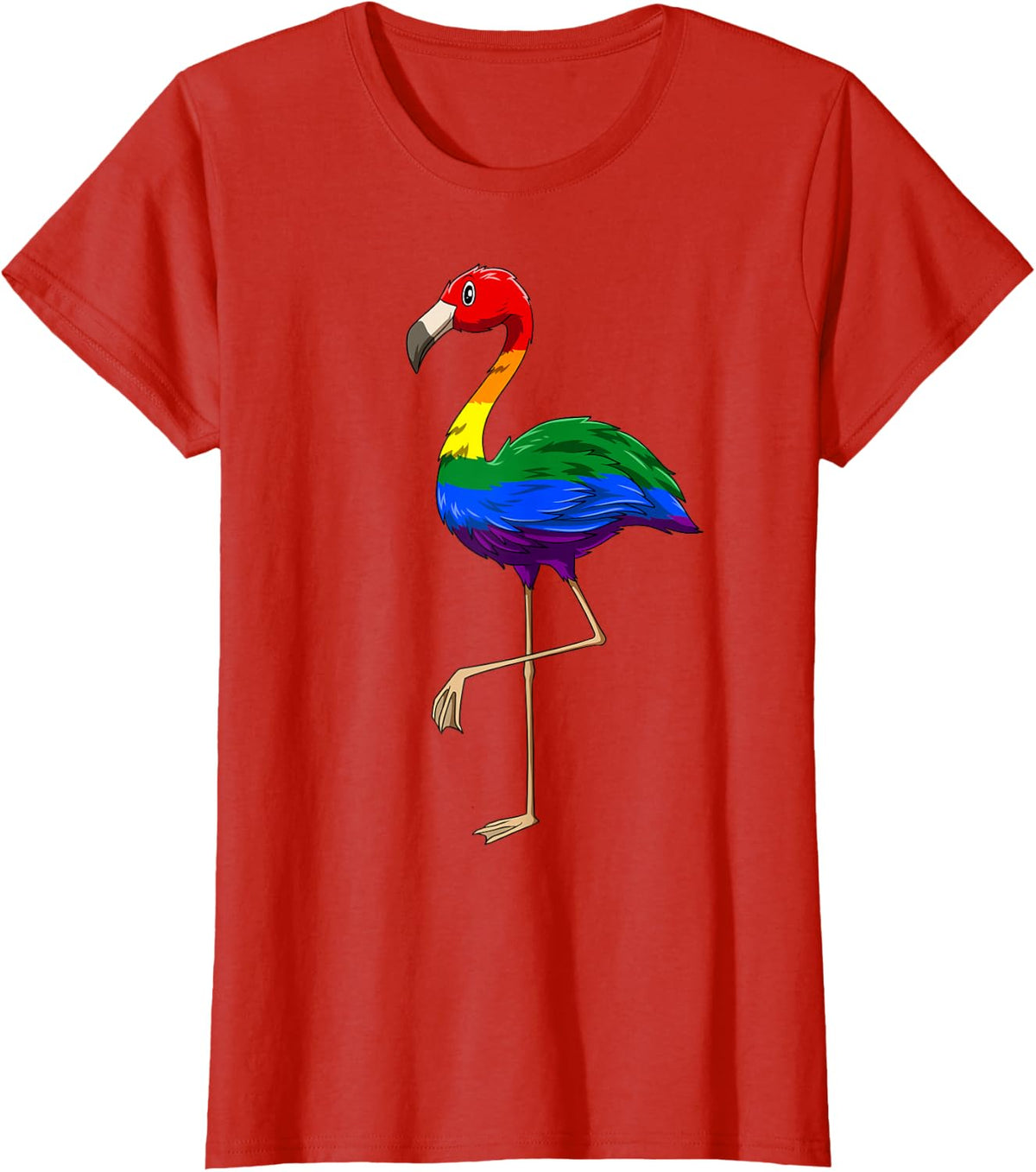 LGBT Flamingo Pride Rainbow Flag T-Shirt Tees Funny LGBTQ Pride Month Shirts - Red