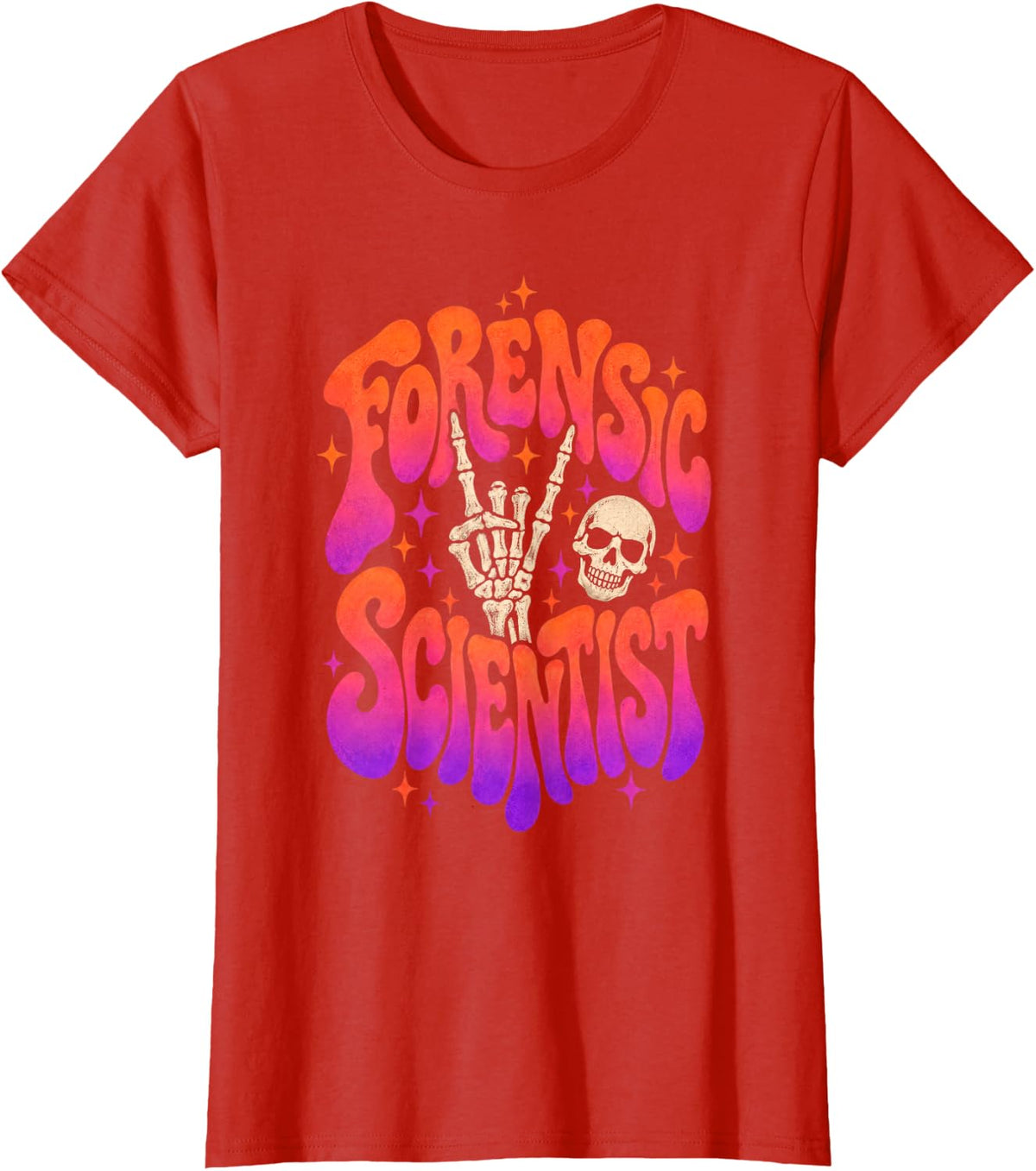 Forensic Scientist Skeleton Hand T-Shirt - Red