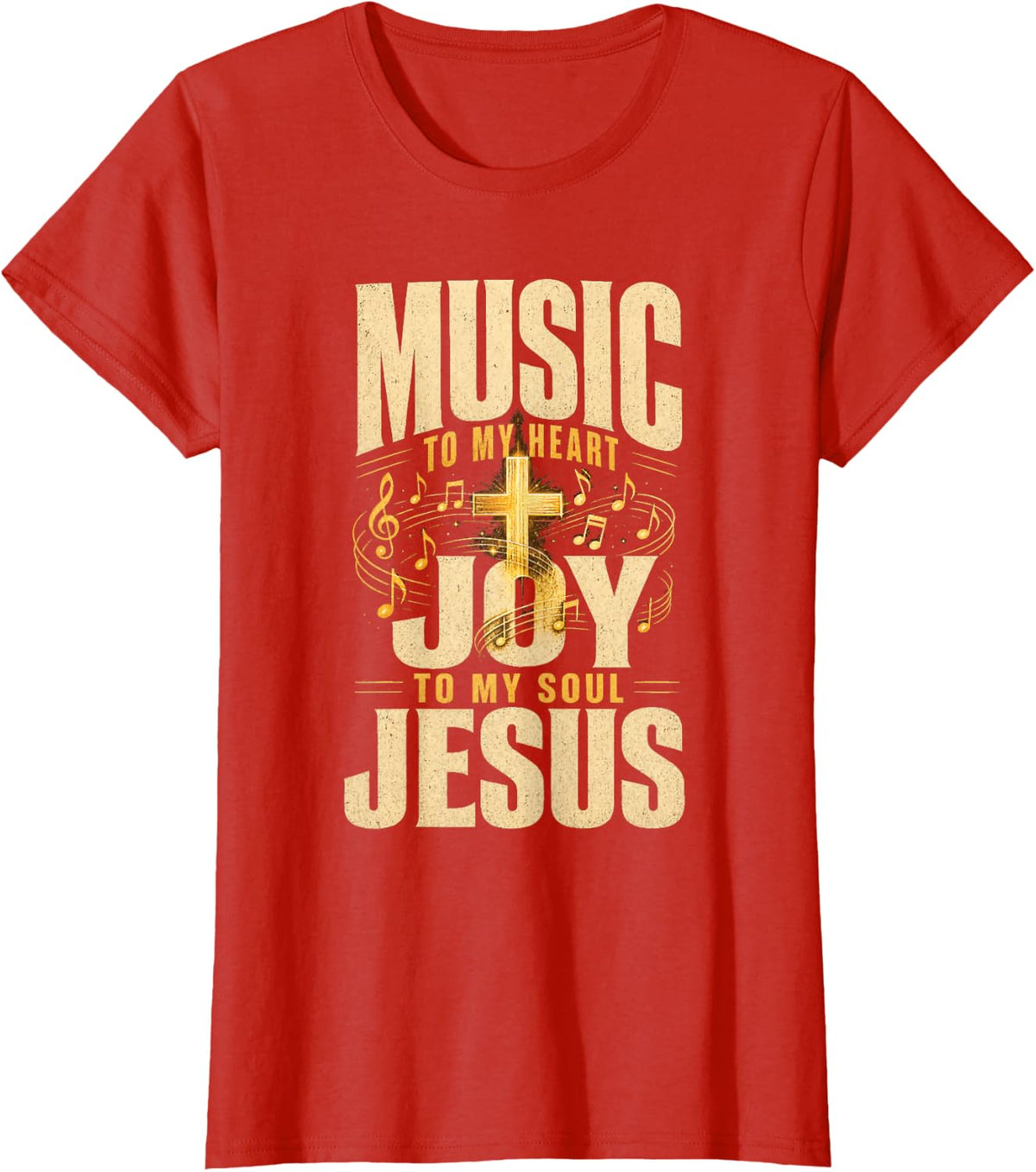 Christian Musician Music to My Heart Joy to My Soul Jesus T-Shirt - Red