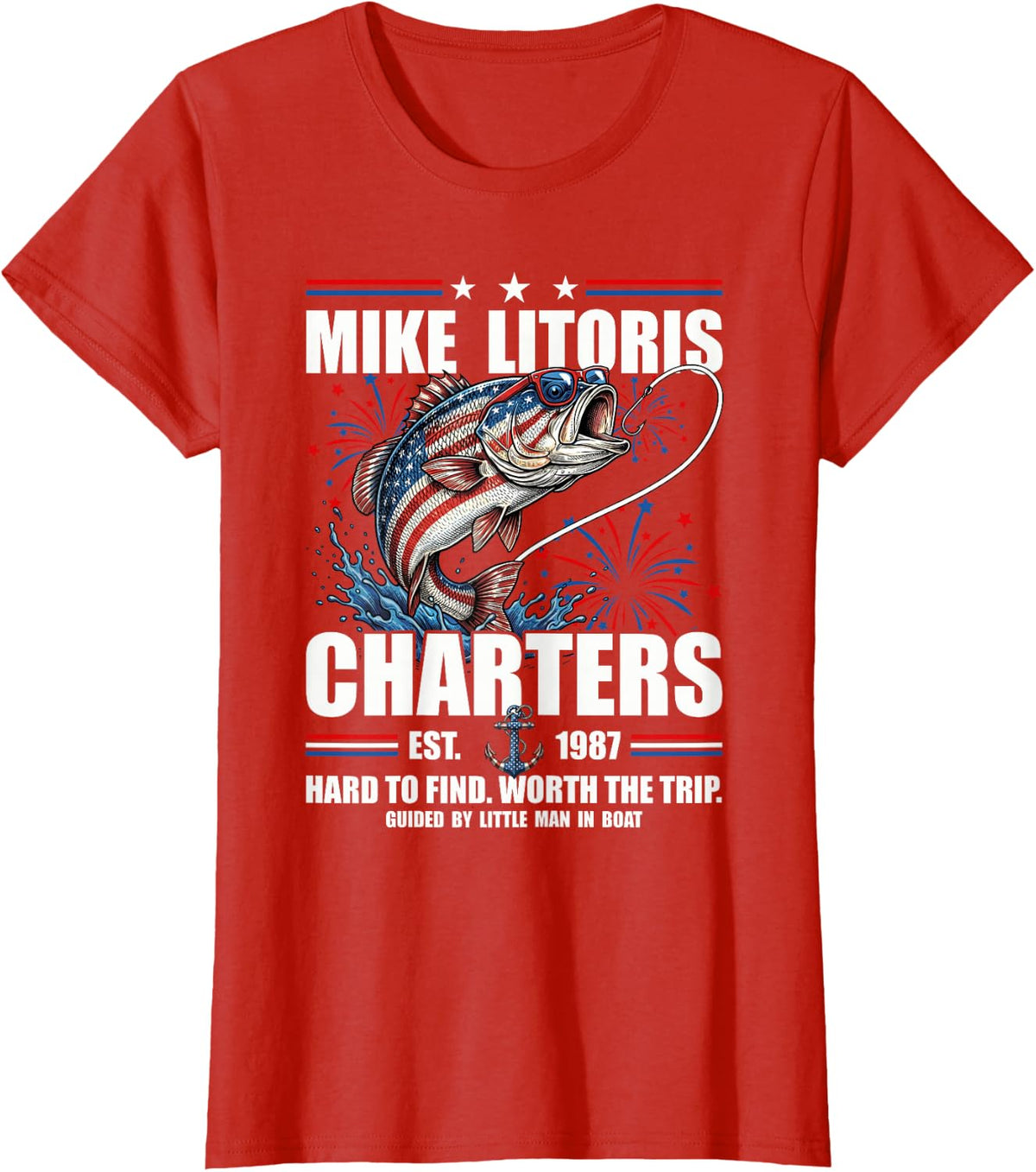 Mike Litoris Funny Adult Humor Innuendo Joke 4th of July T-Shirt - Red