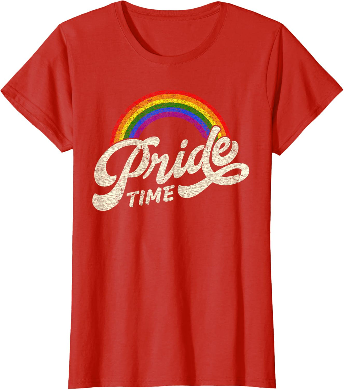 Rainbow Pride Time LGBT T-Shirt - Red