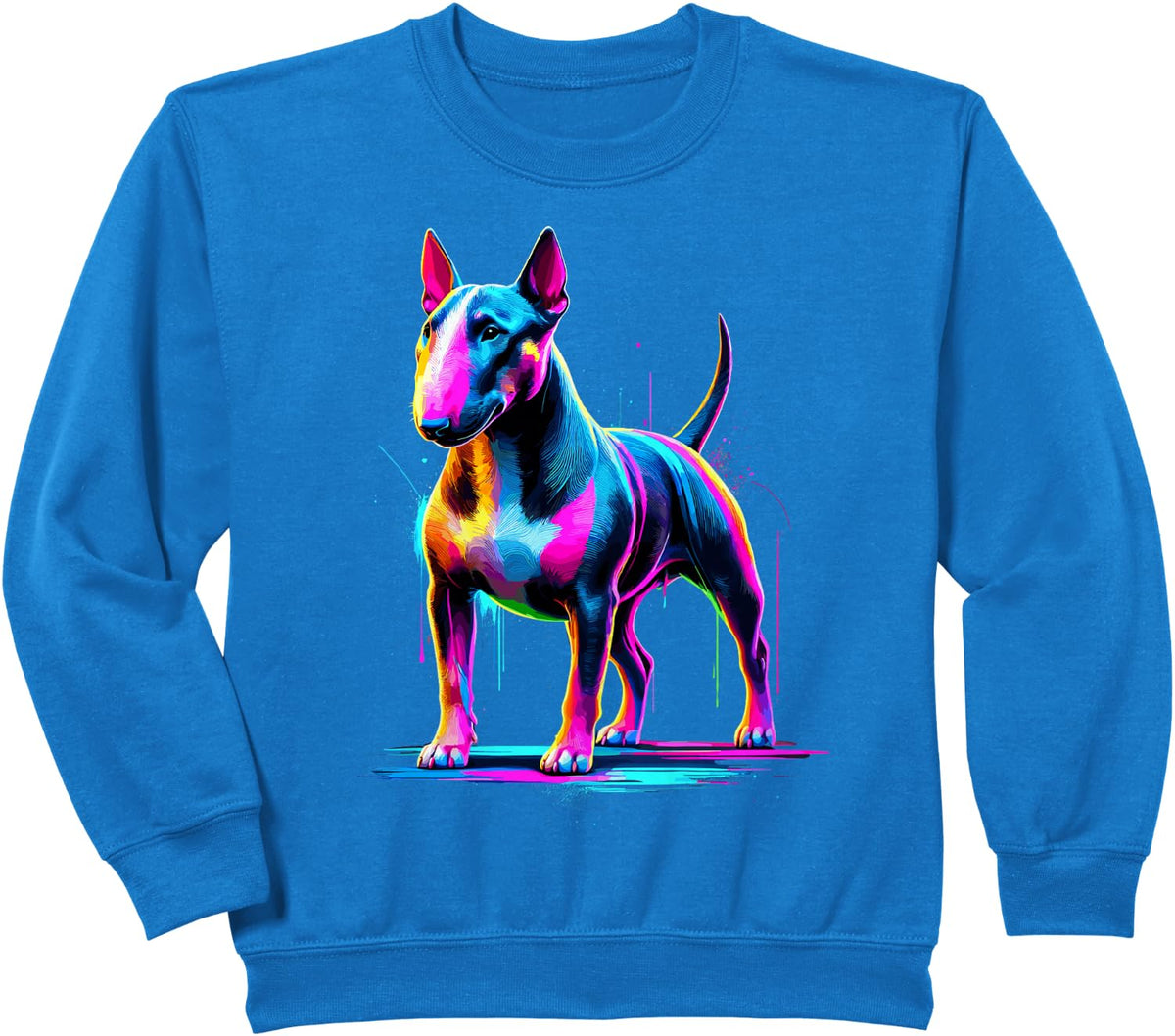 Paint Art Miniature Bull Terrier Mini Bull Sweatshirt - Royal Blue