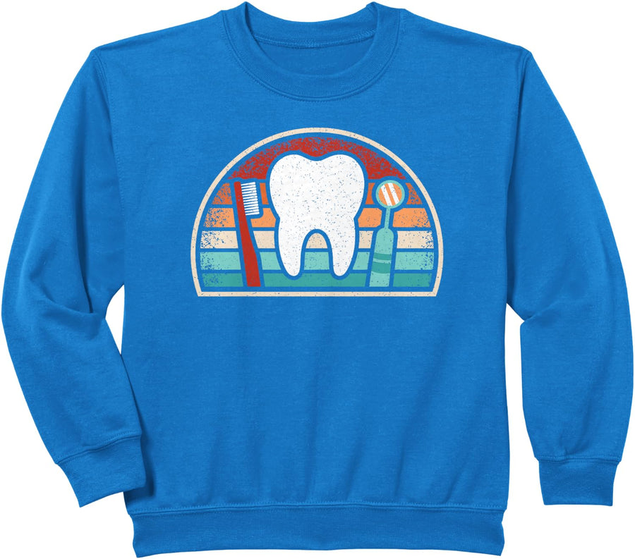 Retro Dental Assistant Vintage Tooth Hygienist Dentist Men Sweatshirt - Royal Blue