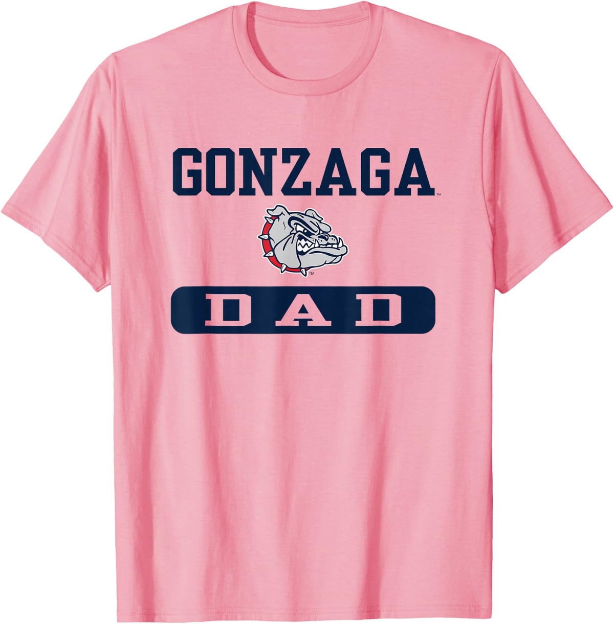 Gonzaga Bulldogs Dad Logo Officially Licensed T-Shirt - Pink