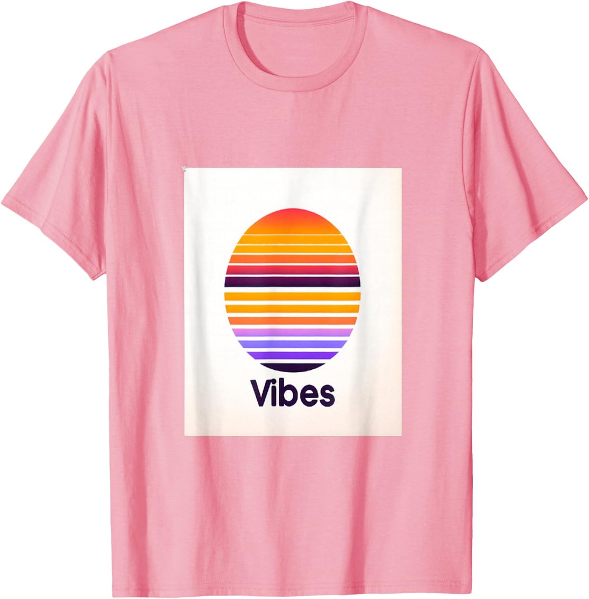 Vibes Retro Sunset 80s Synthwave T-Shirt - Pink