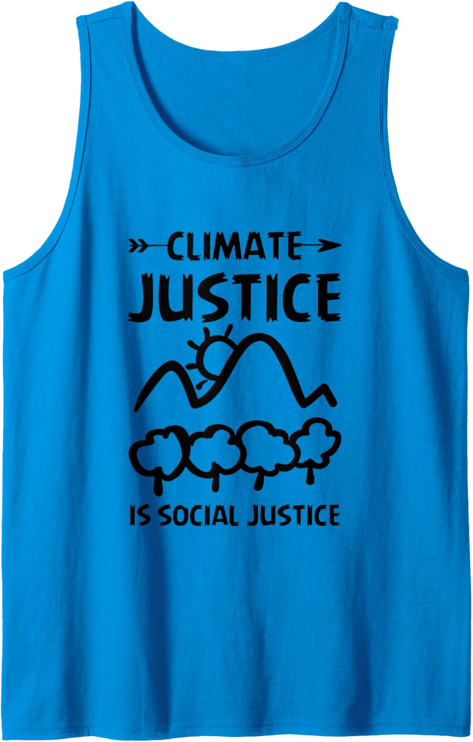Climate Justice is Social Justice Environment Activist Sleeveless Tank Top - Sapphire Blue