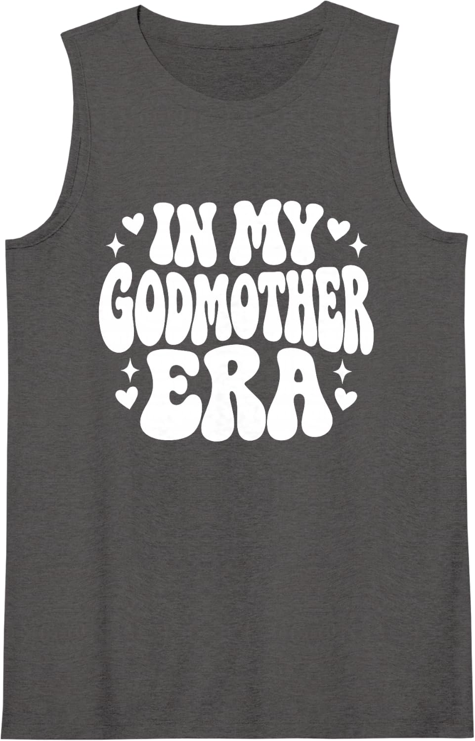 Women's in My Godmother Era Baptism Godmother Proposal Sleeveless Tank Top - Dark Heather Grey