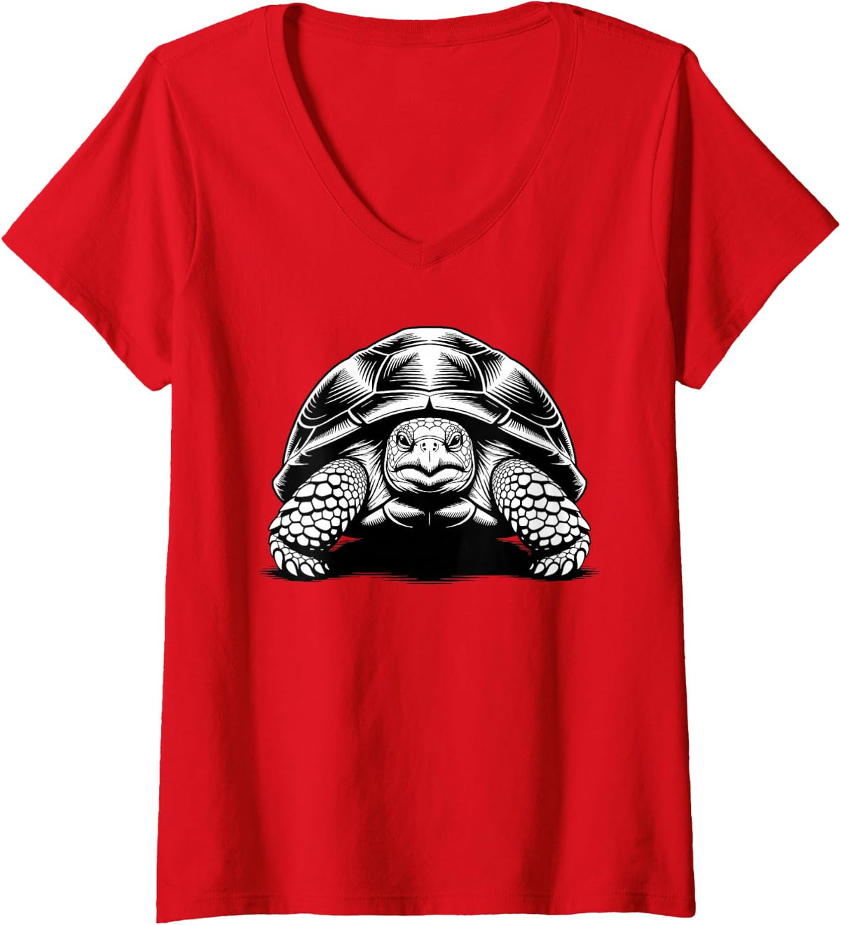 Women's Tortoise Art for Men Women Kids Reptile Pet Tortoise V-Neck T-Shirt - Red