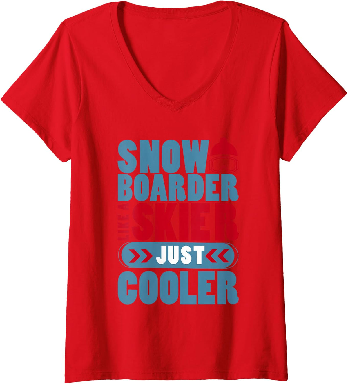 Women's Snowboarder Winter Sports Funny Quote Better Than Skiing V-Neck T-Shirt - Red
