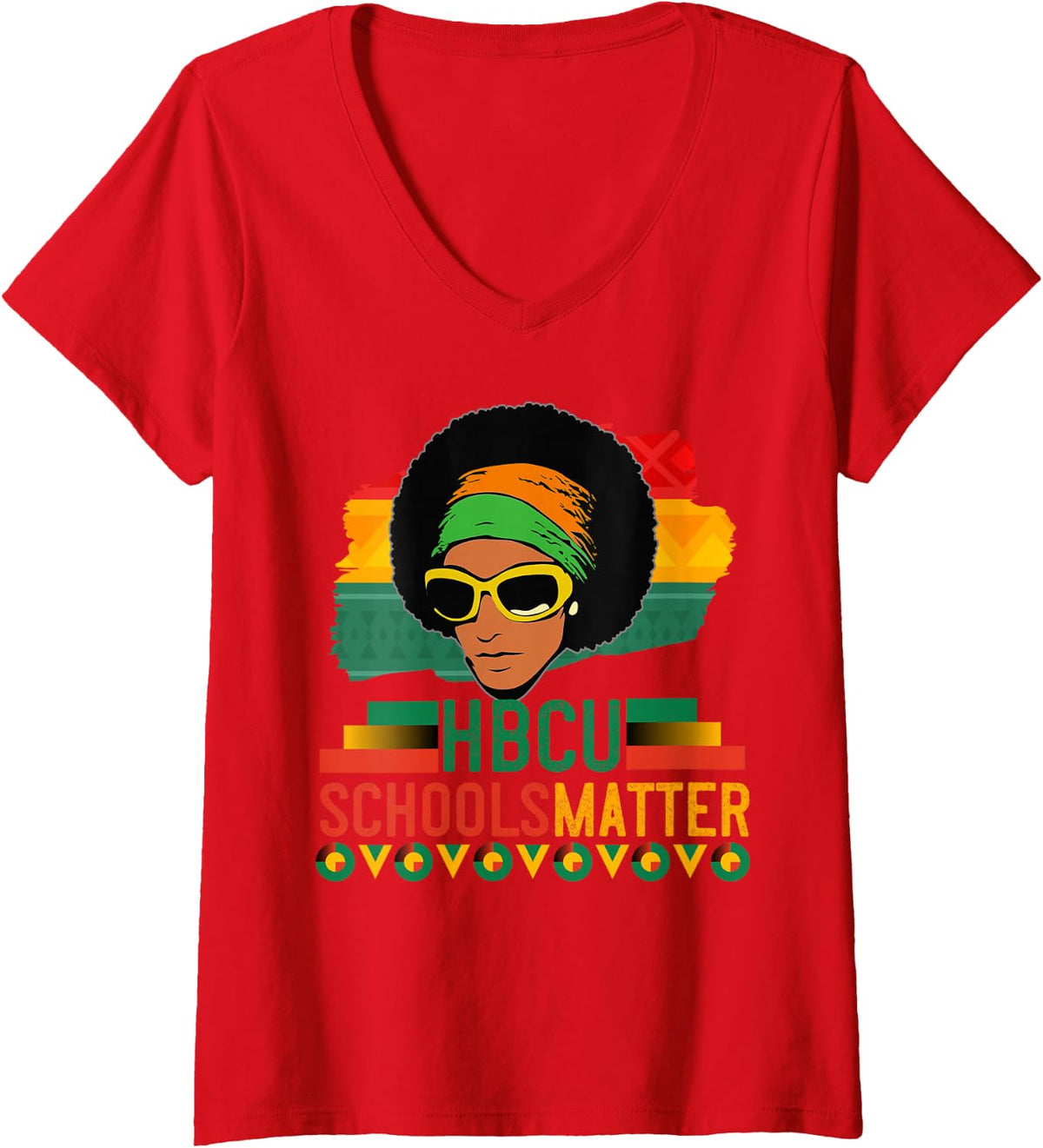Women's HBCU Schools Matter Black Women Black History Month 2022 V-Neck T-Shirt - Red