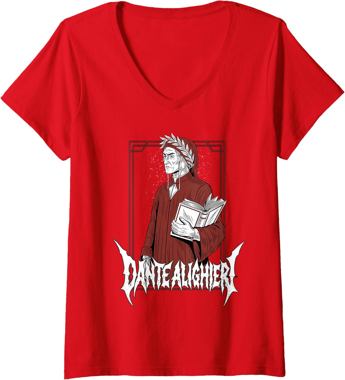 Women's Dante Alighieri V-Neck T-Shirt - Red