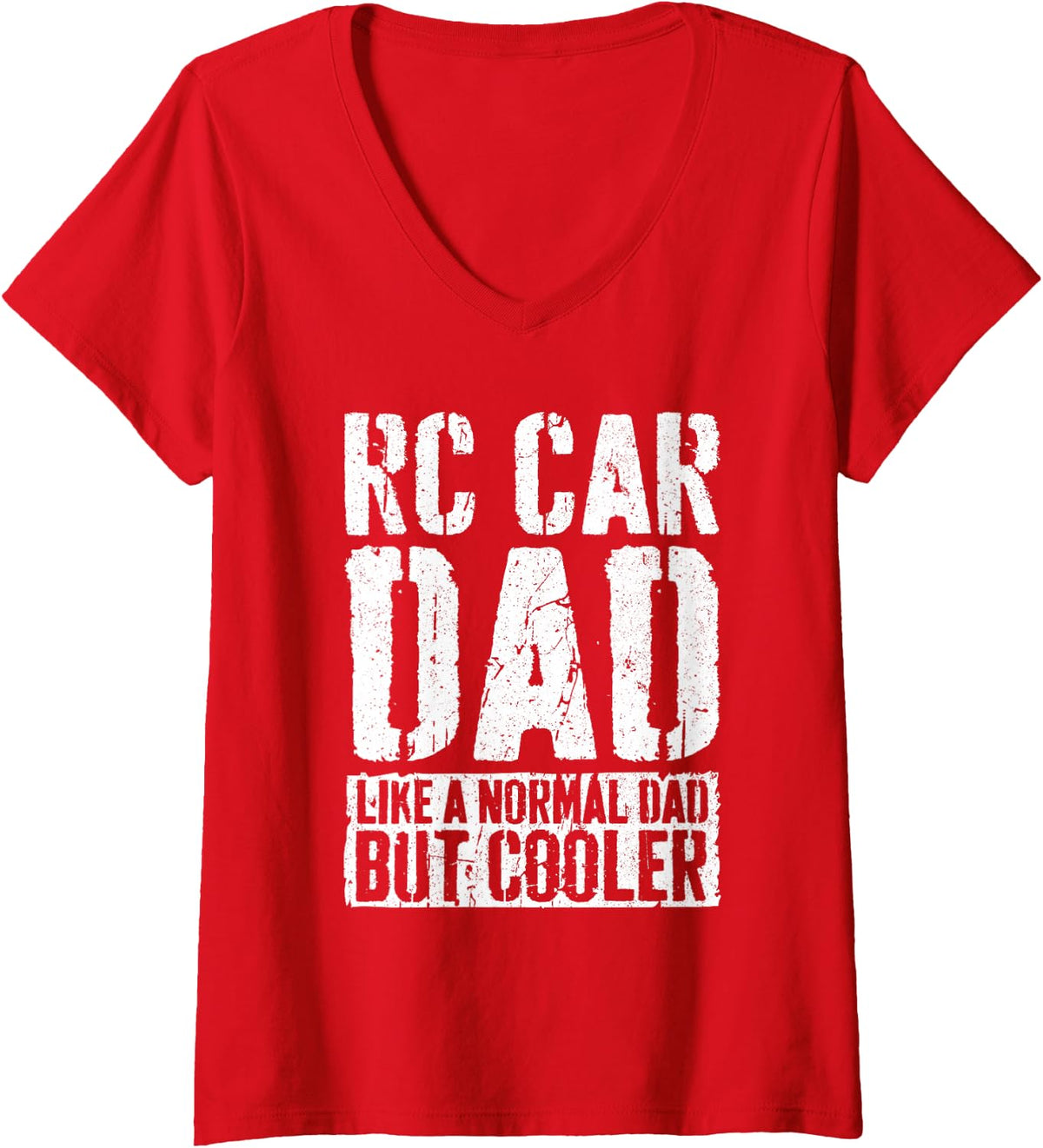 Women's RC Car Dad Shirt Men Fathers Day RC Car Dad V-Neck T-Shirt - Red