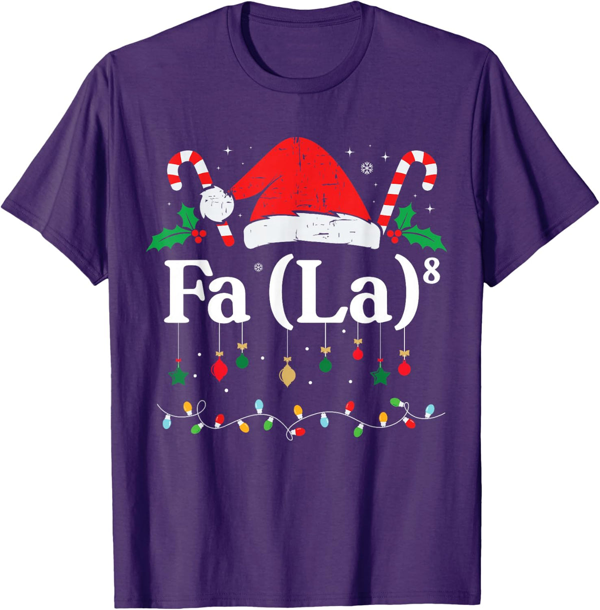 FA La La Math Formula Christmas Funny Teacher T-Shirt - Purple