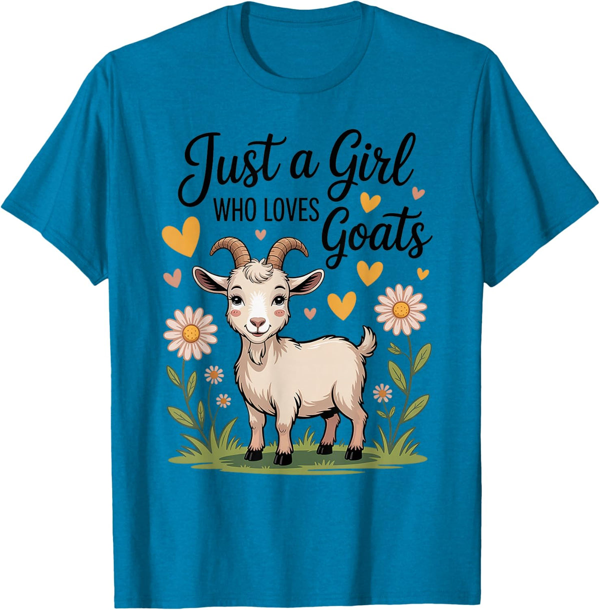 Just A Girl Who Loves Goats Farm Life Farming Farmer Women T-Shirt - Sapphire Blue