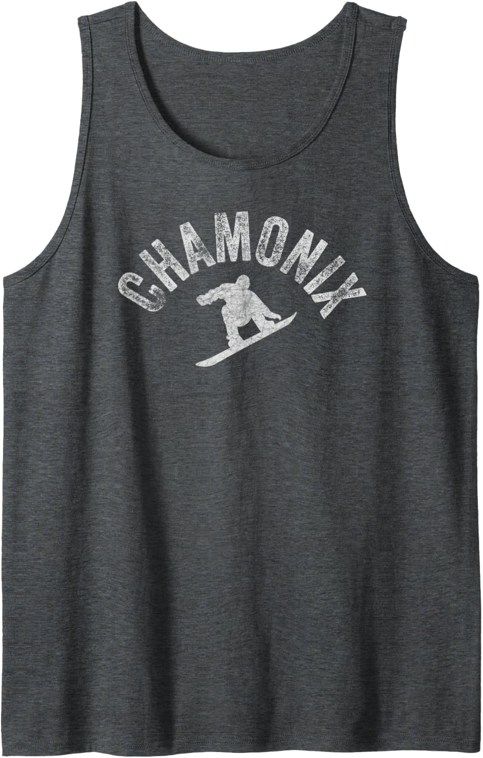 Snowboard Chamonix FR Vintage Snowboarder Retro Style Tank Top - Dark Heather Grey