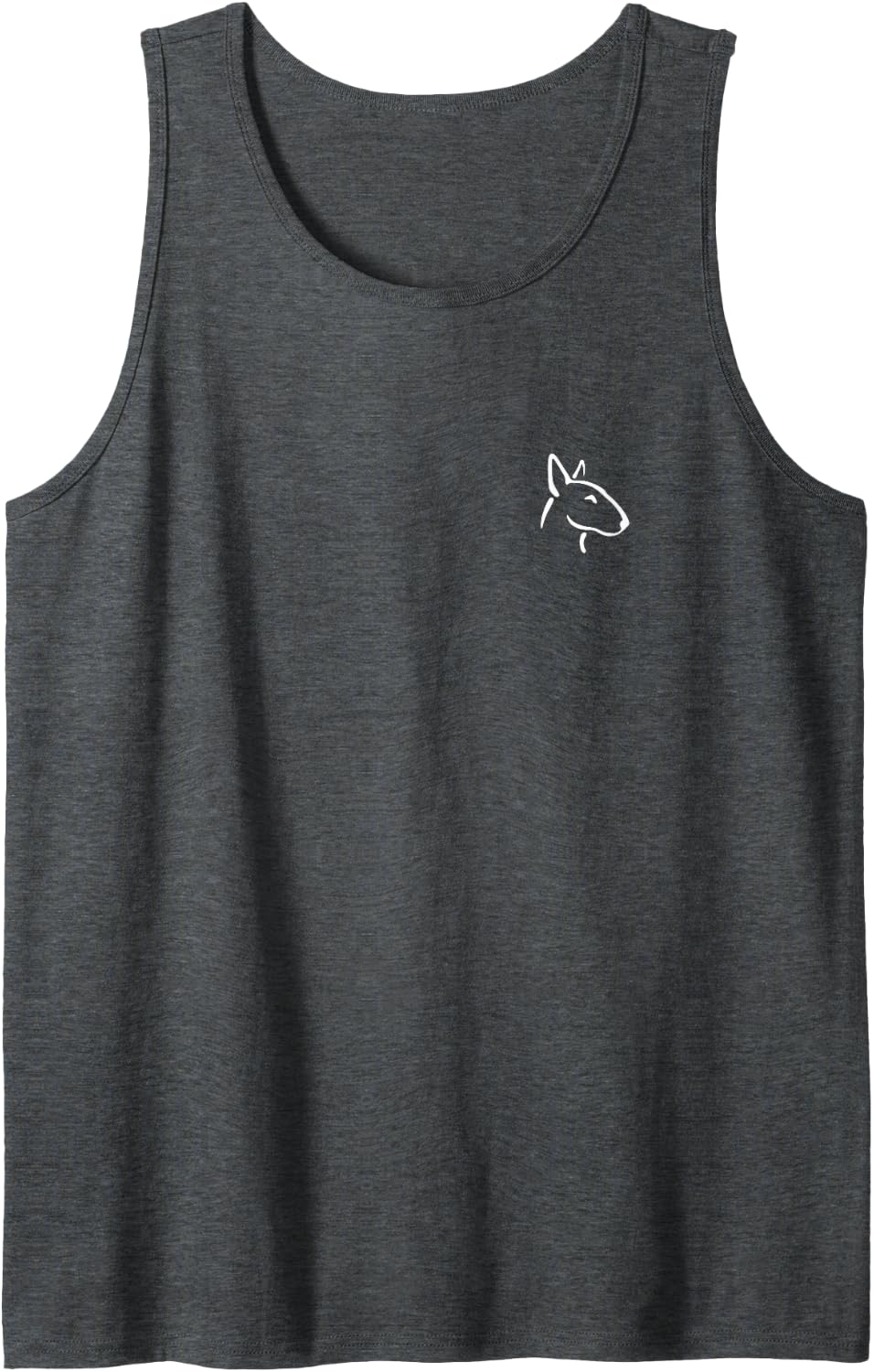 Bull Terrier Simple Minimalist Line Art Sleeveless Tank Top - Dark Heather Grey